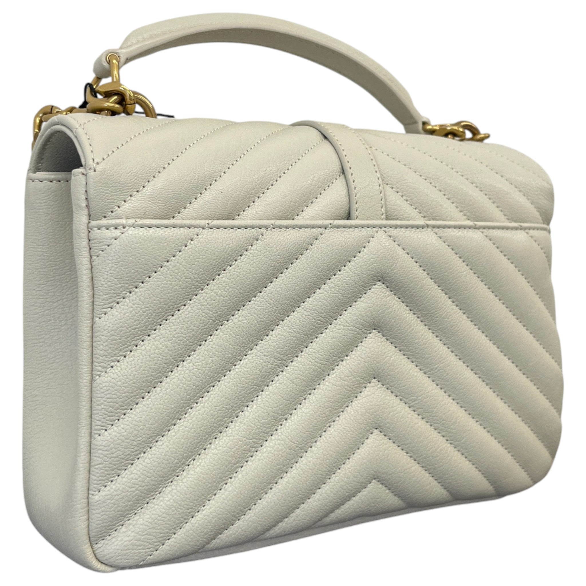 Women's College Medium Quilted Leather Handbag Beige