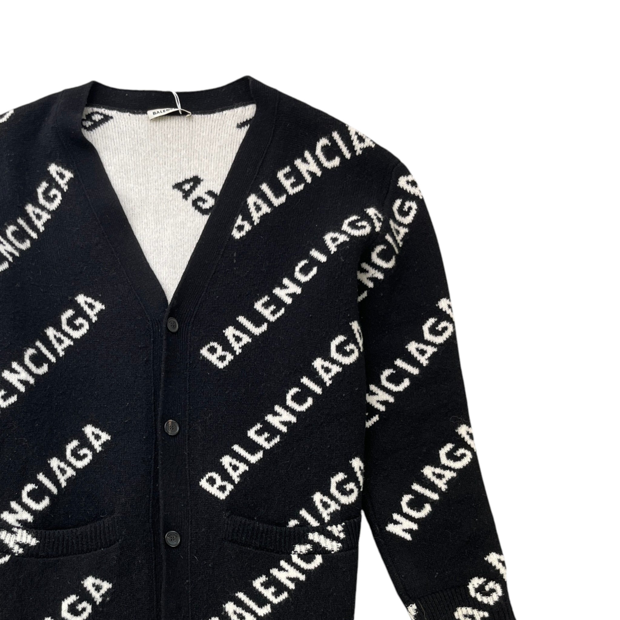 Women's Logo Print Cardigan Black Size XS