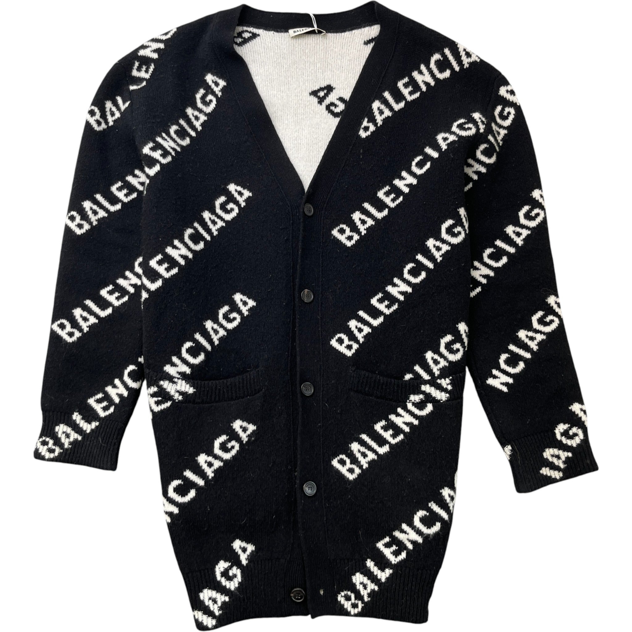 Women's Logo Print Cardigan Black Size XS