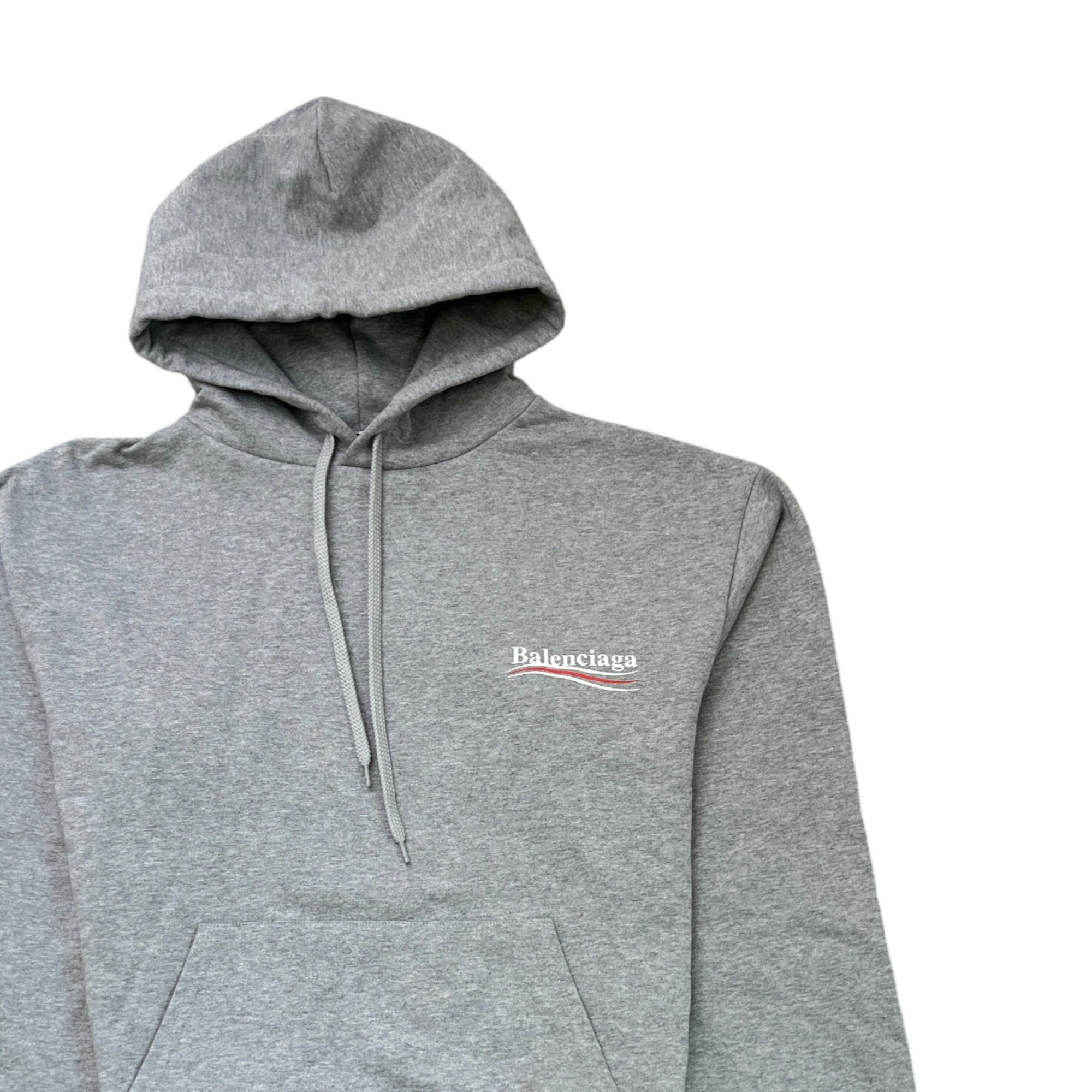Men's Political Logo Hoodie Grey Size S