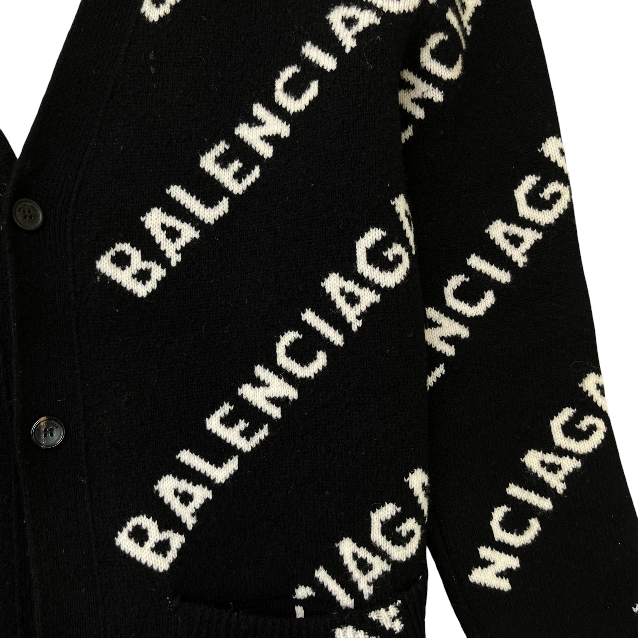 Women's Logo Print Cardigan Black Size XS