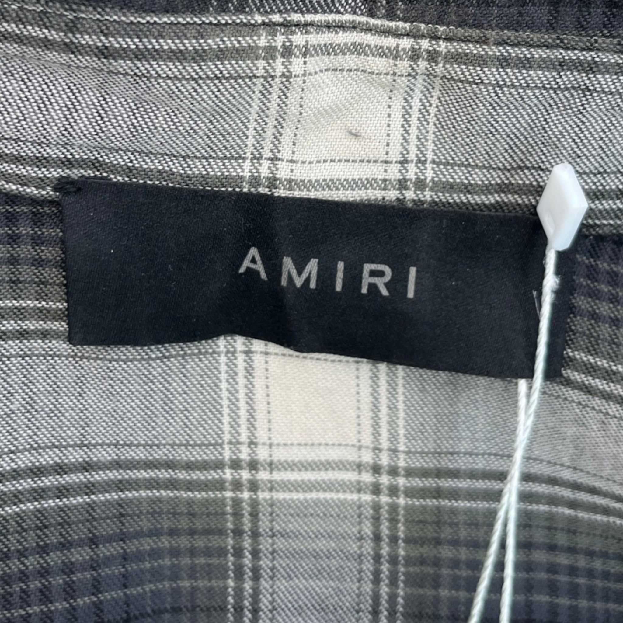 Men's Bleach Bandana Plaid Long Sleeve Shirt Khaki Size M