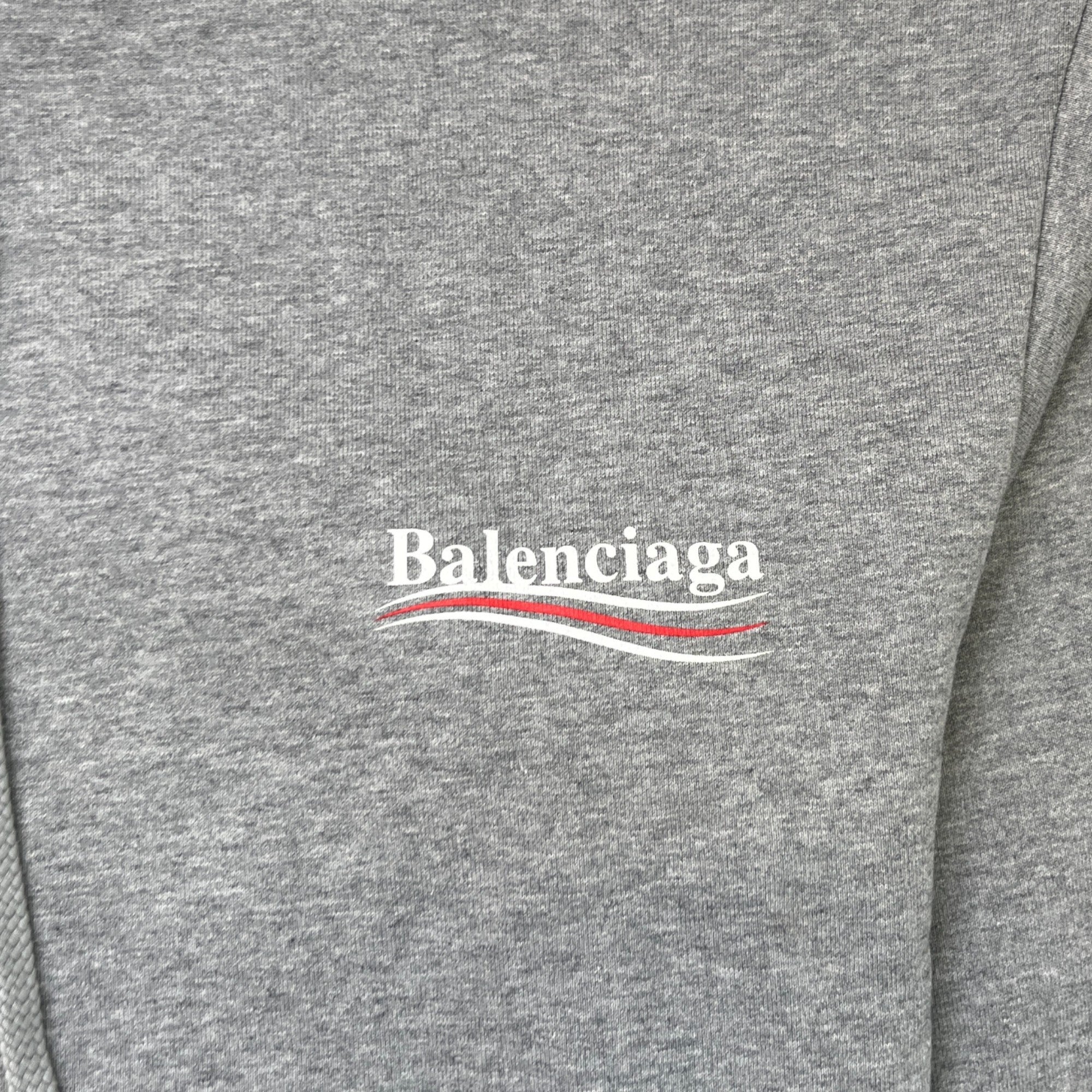 Men's Political Logo Hoodie Grey Size S