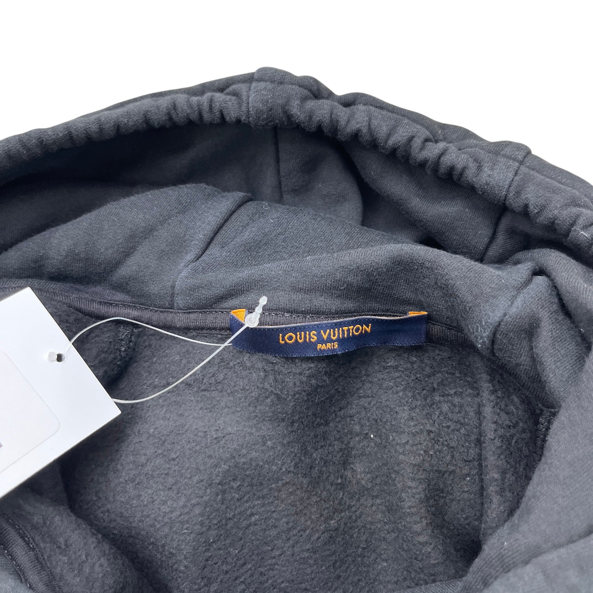 Men's Reflective Logo Print Hoodie Black Size M