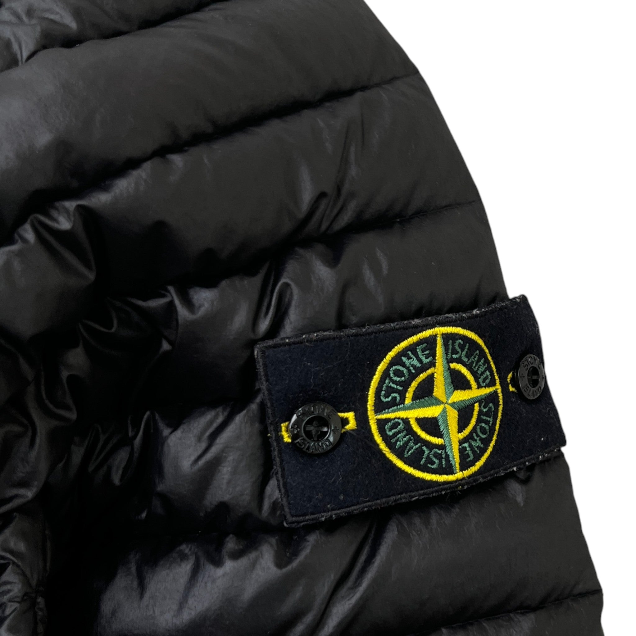 Men's Applique Logo Down Jacket Black Size S