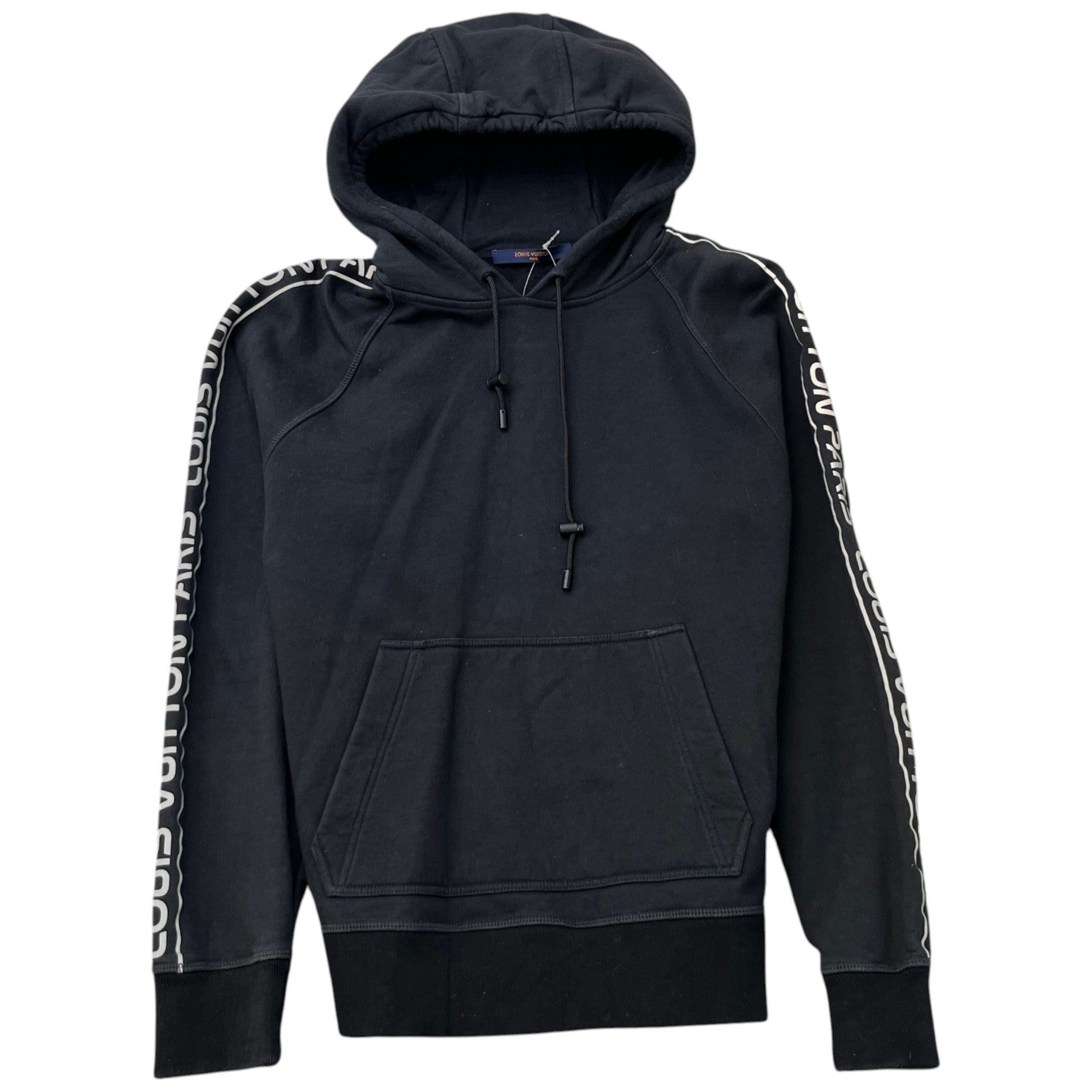 Men's Reflective Logo Print Hoodie Black Size M