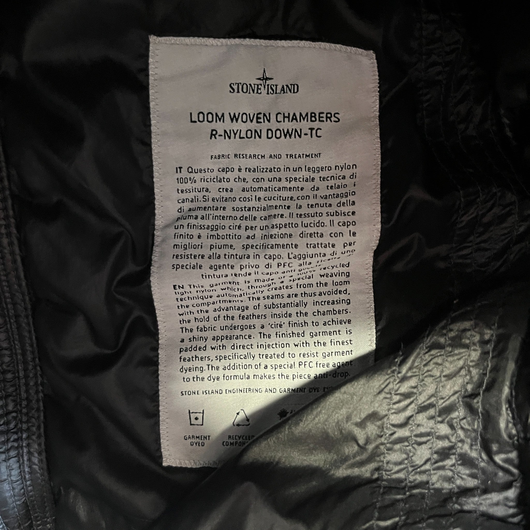 Men's Applique Logo Down Jacket Black Size S