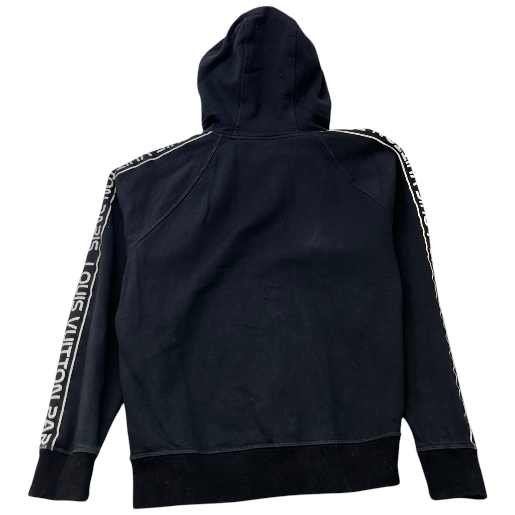 Men's Reflective Logo Print Hoodie Black Size M