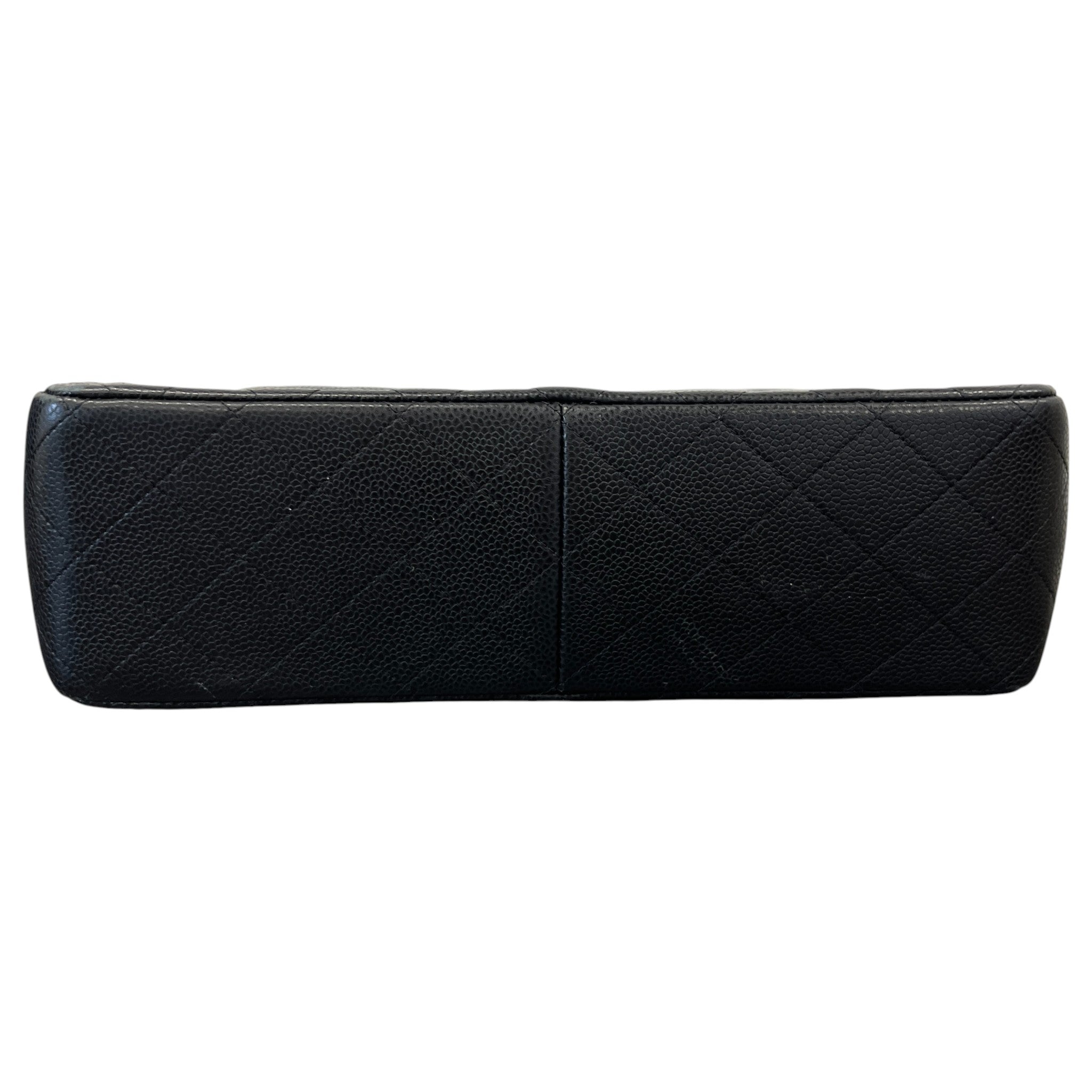 Women's Classic Double Flap Jumbo Caviar Handbag Black