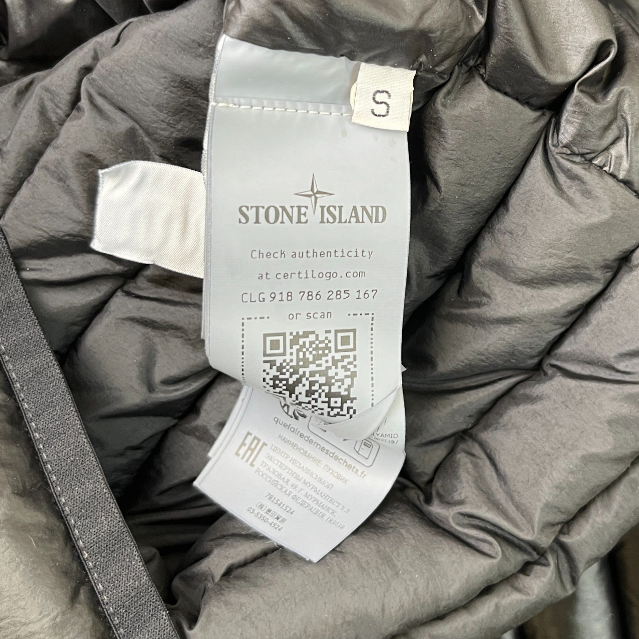 Men's Applique Logo Down Jacket Black Size S