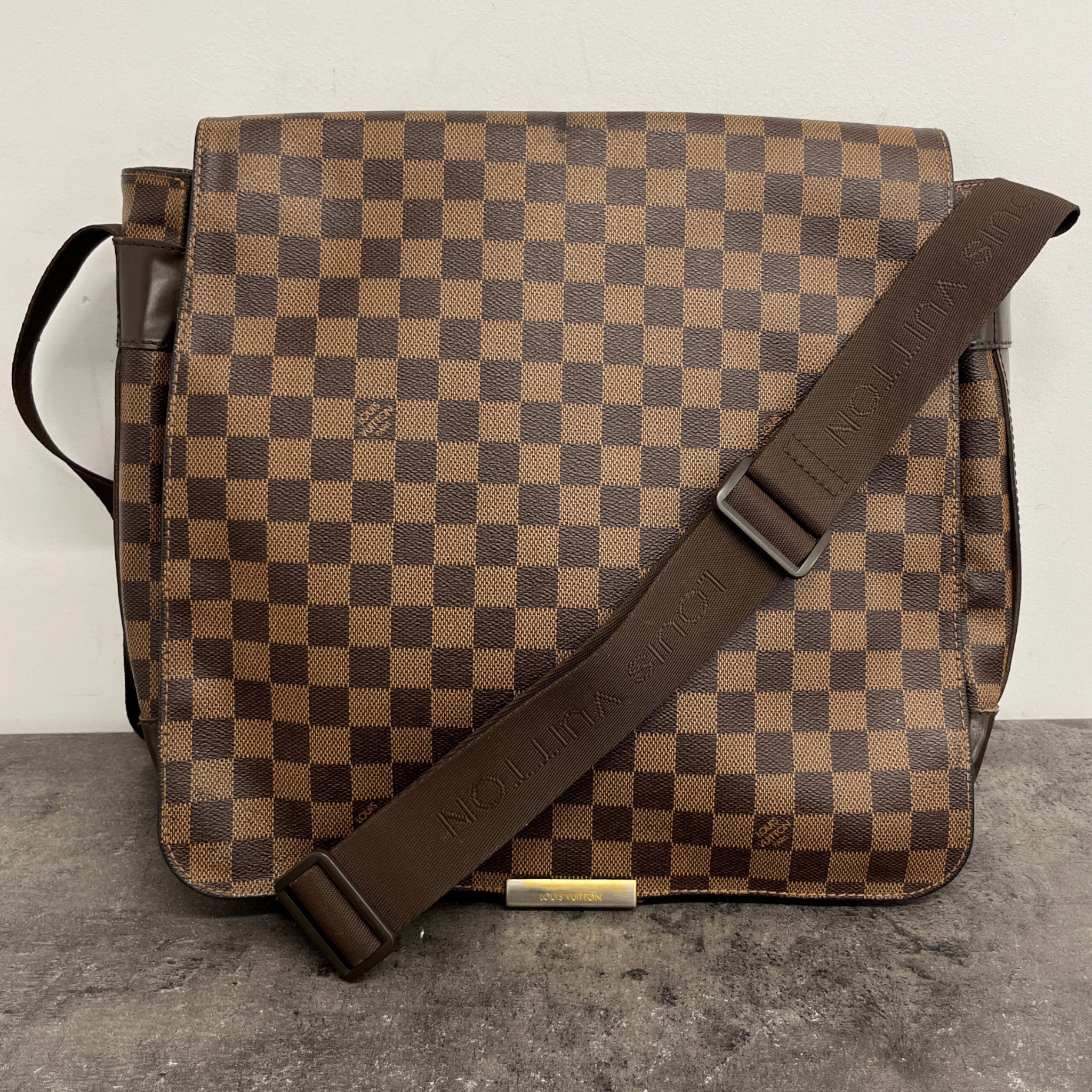 Men's Damier Ebene Bastille Messenger Bag Brown