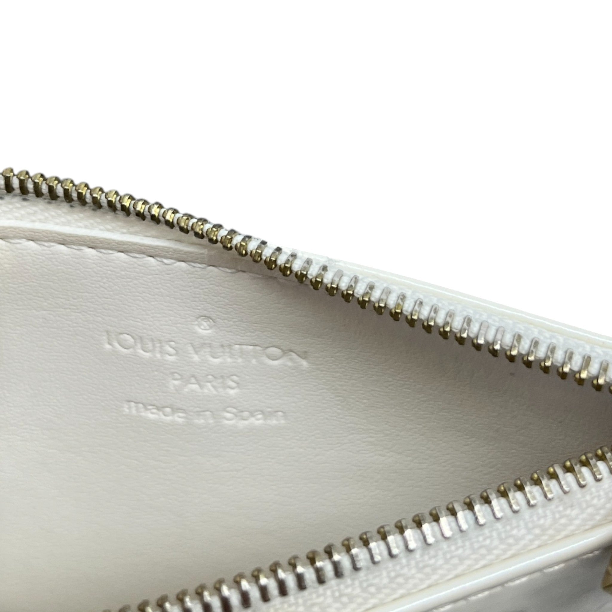 Women's Vernis Leather Card Holder White