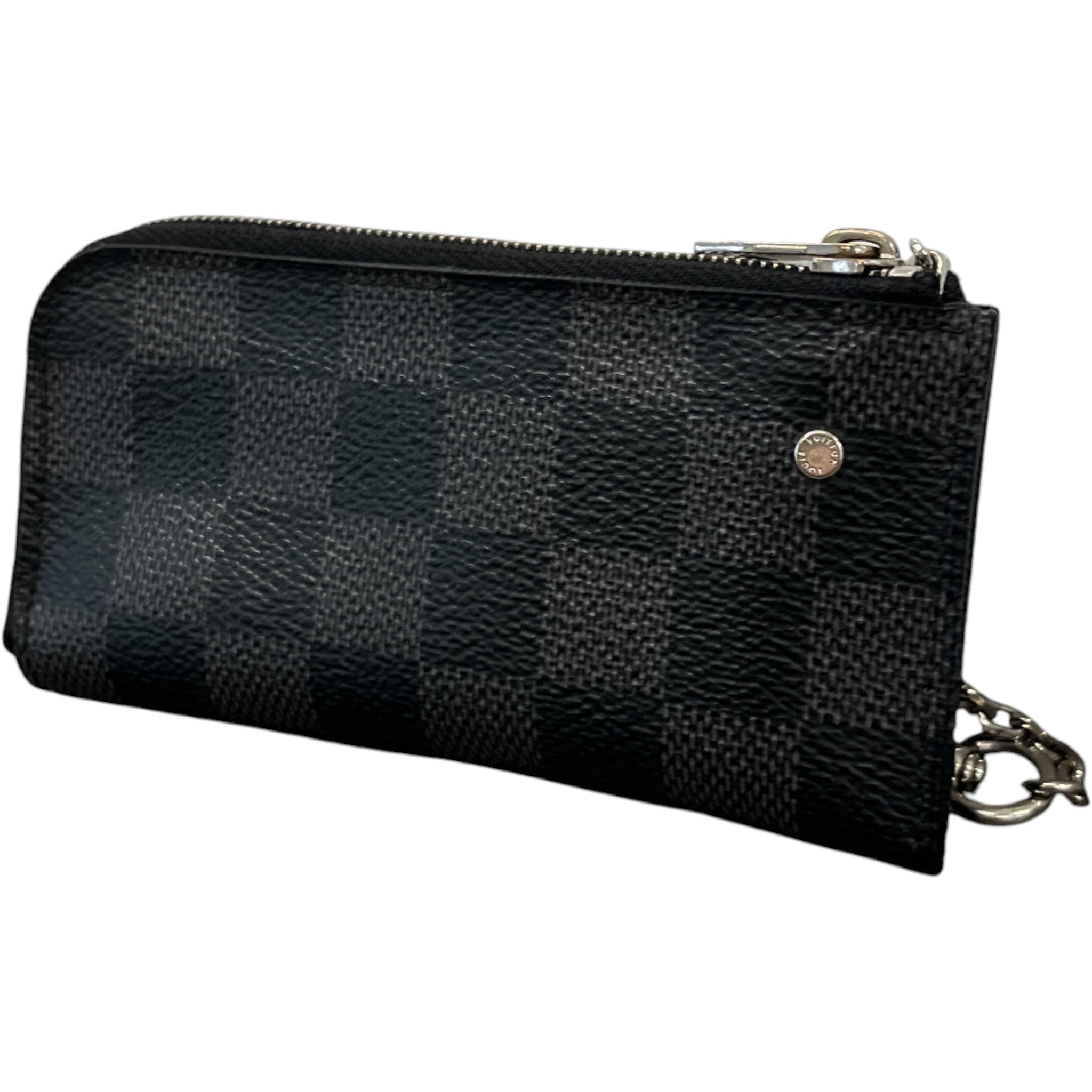 Men's Damier Graphite Key Pouch Charm Black