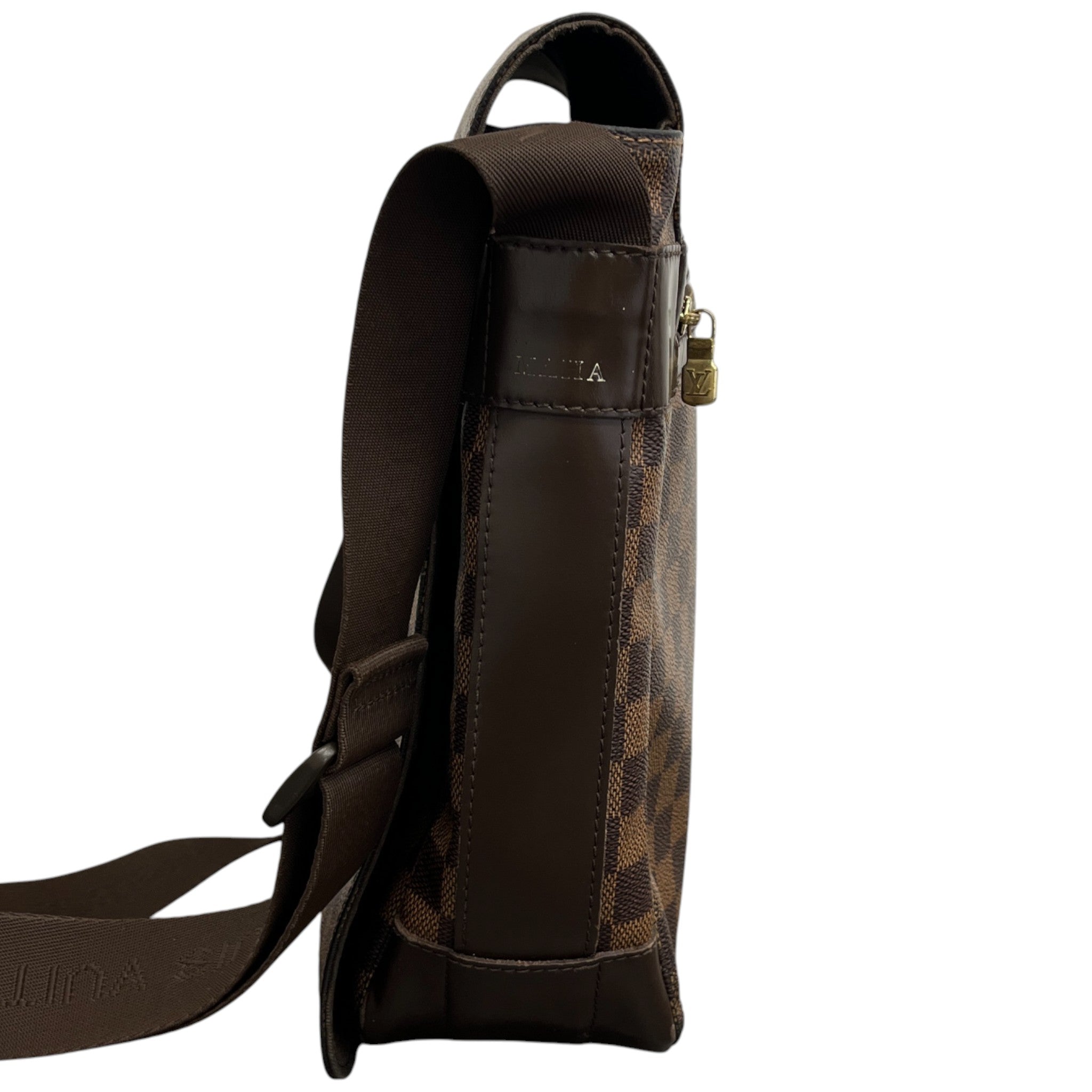 Men's Damier Ebene Bastille Messenger Bag Brown