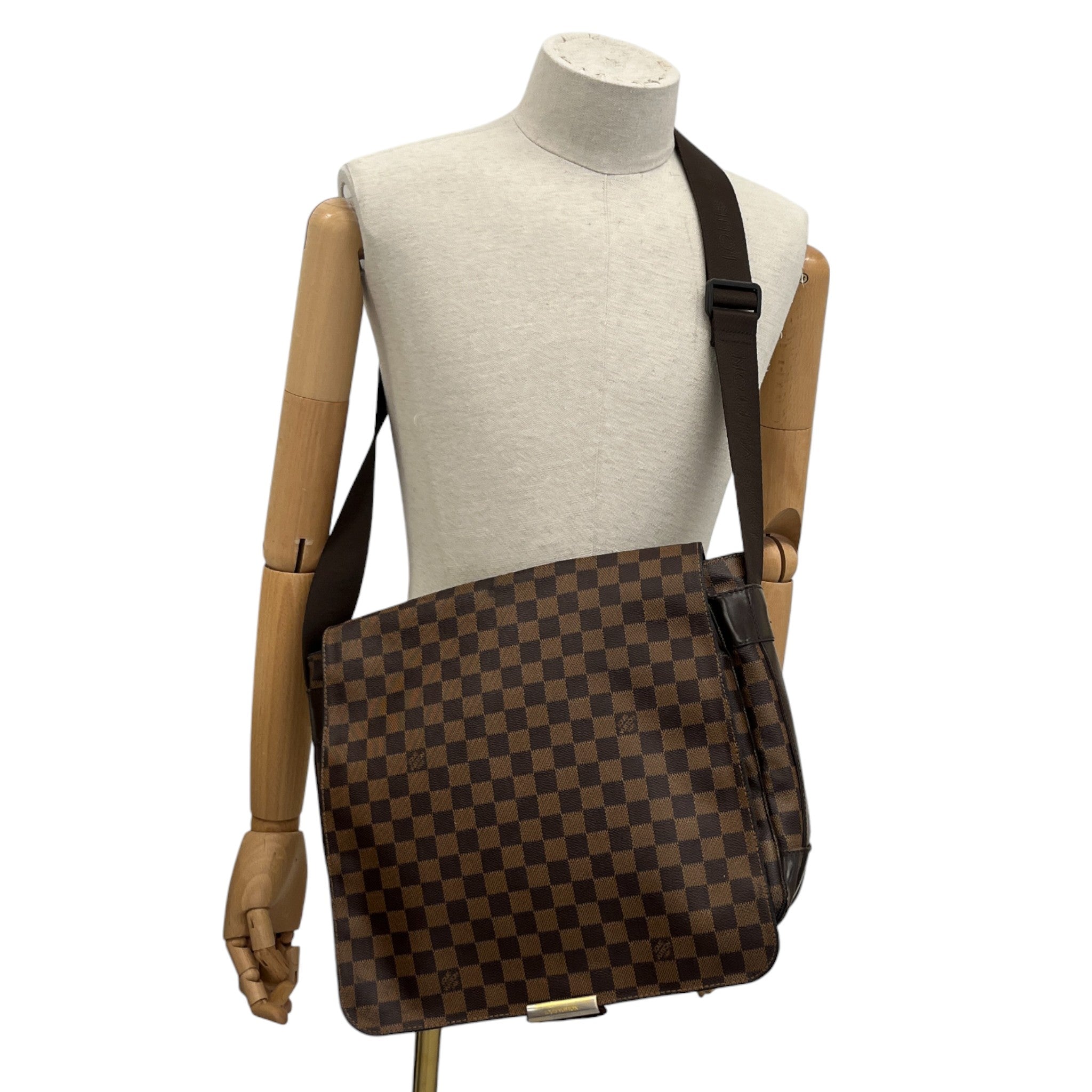 Men's Damier Ebene Bastille Messenger Bag Brown