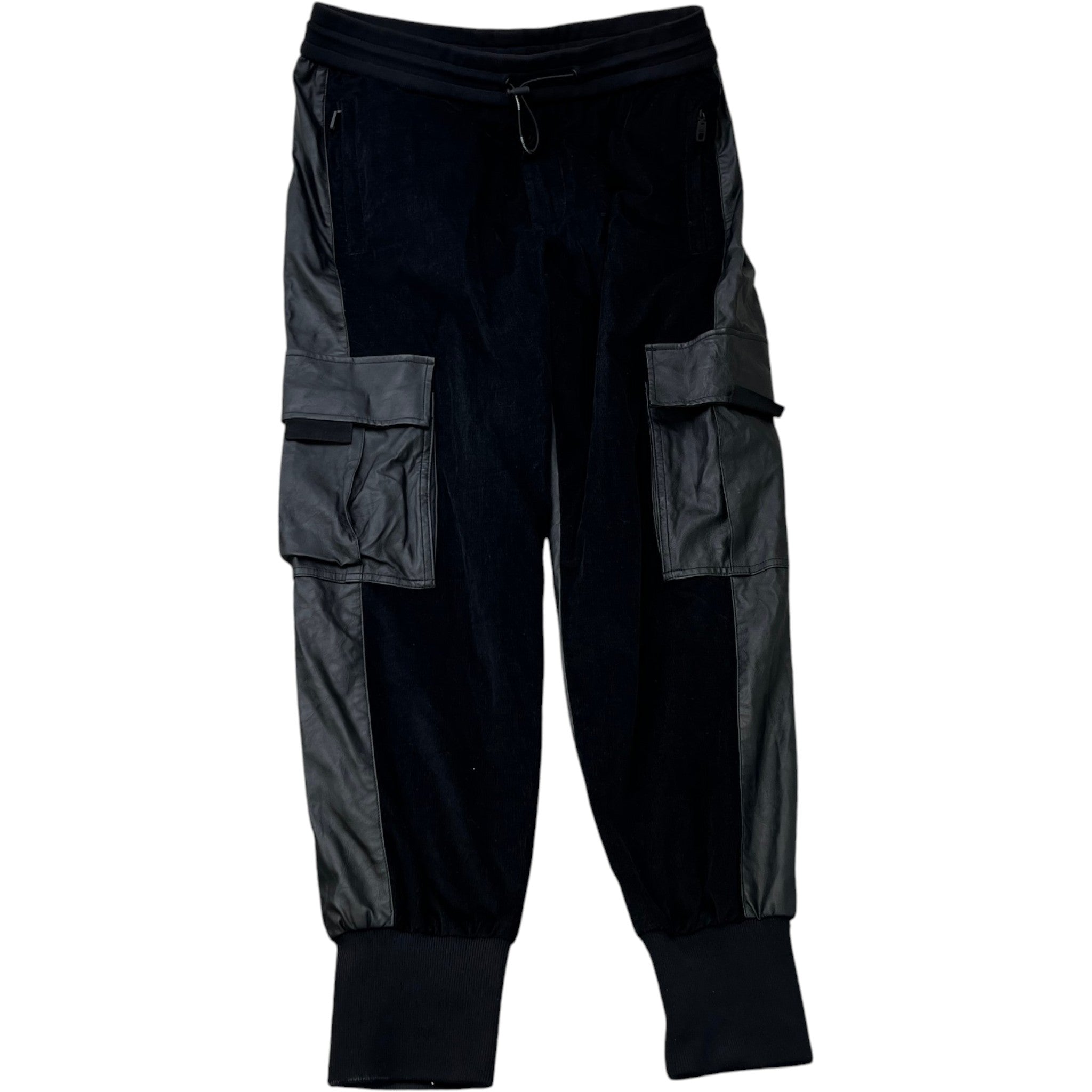 Men's Utility Zip Pockets Joggers Black Size IT 50 / UK 34