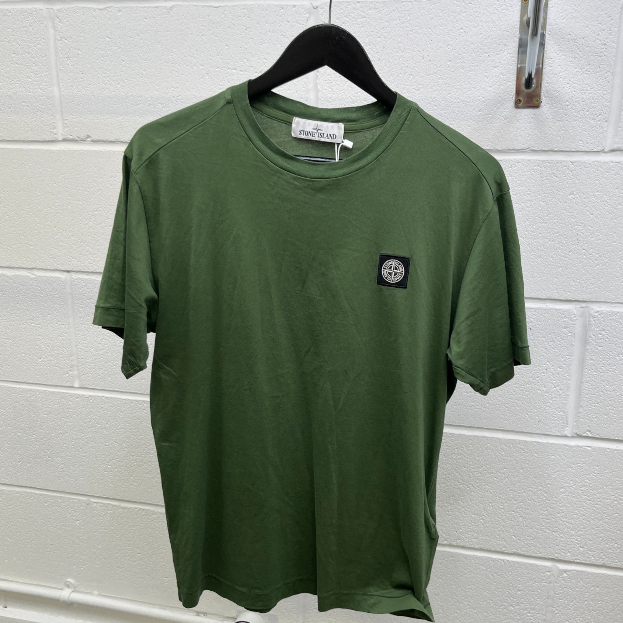 Men's Applique Logo T-Shirt Green Size S