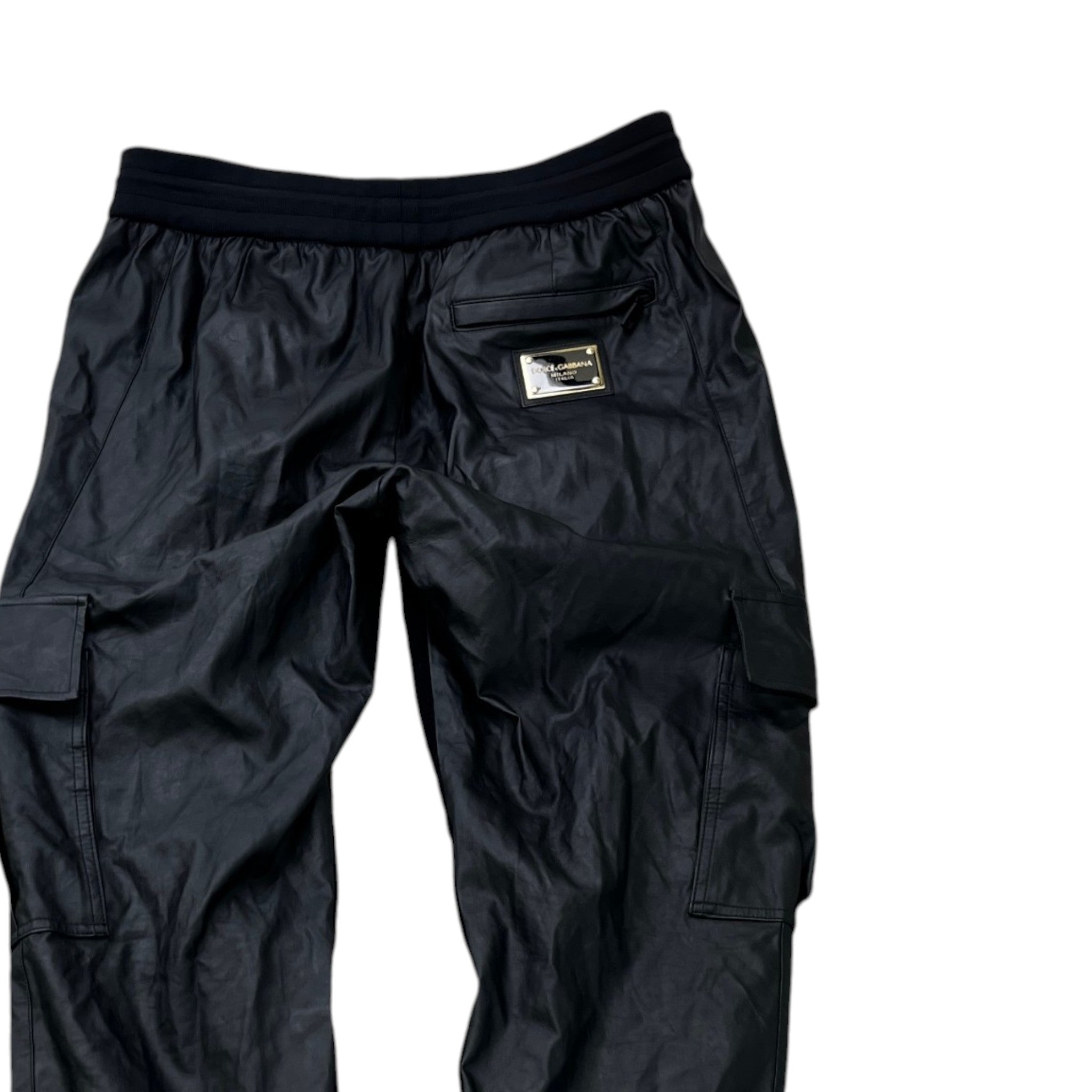 Men's Utility Zip Pockets Joggers Black Size IT 50 / UK 34