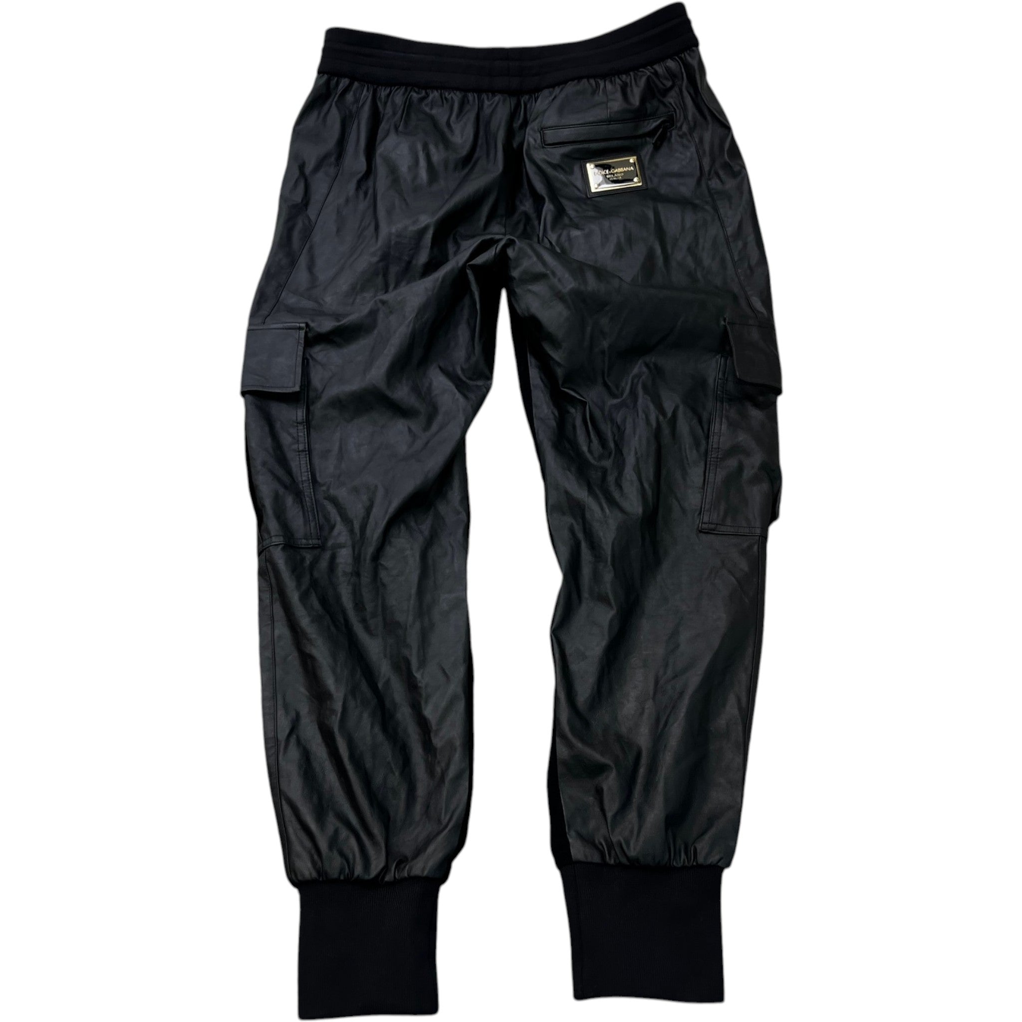 Men's Utility Zip Pockets Joggers Black Size IT 50 / UK 34