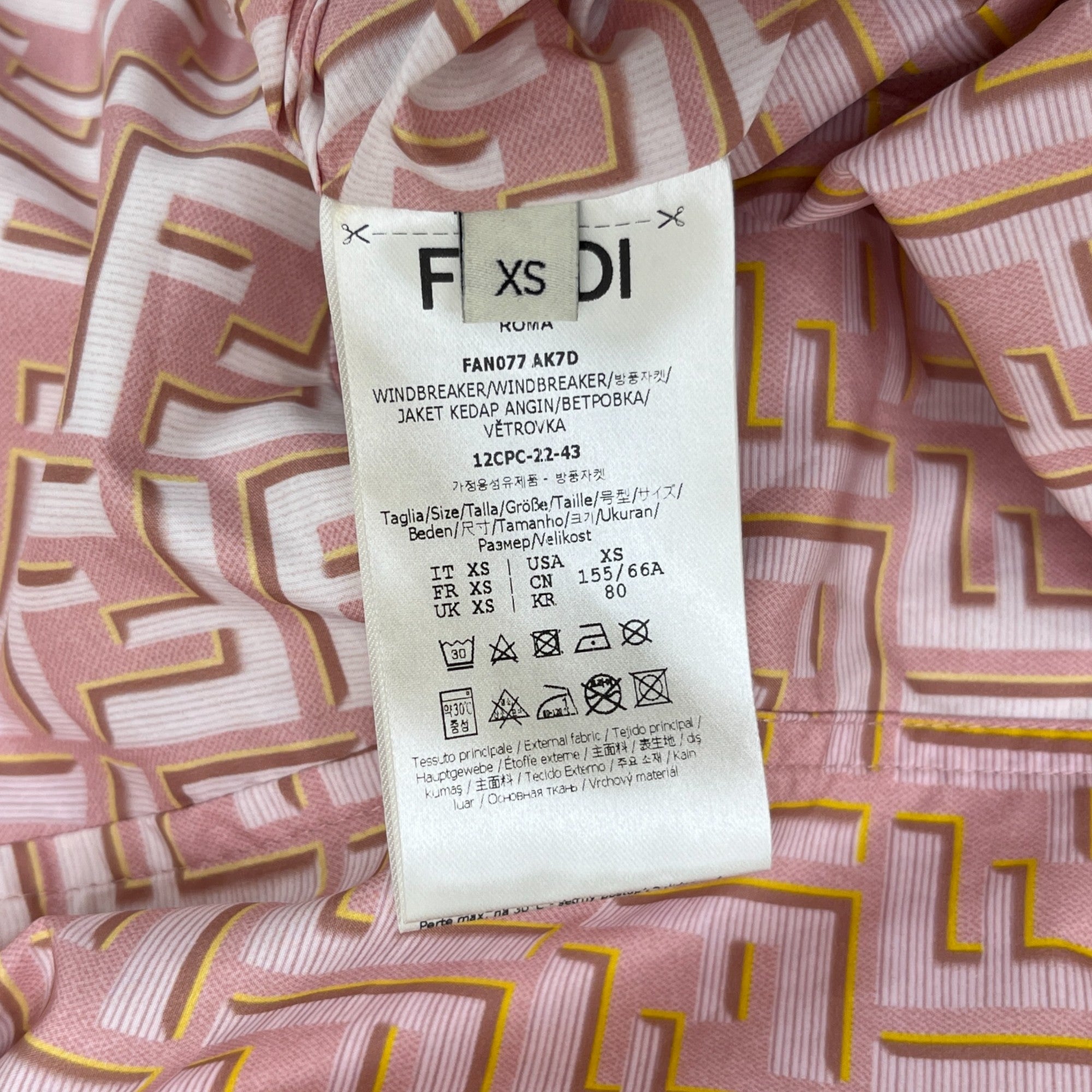 Women's Fendace Reversible Print Jacket Pink Size XS