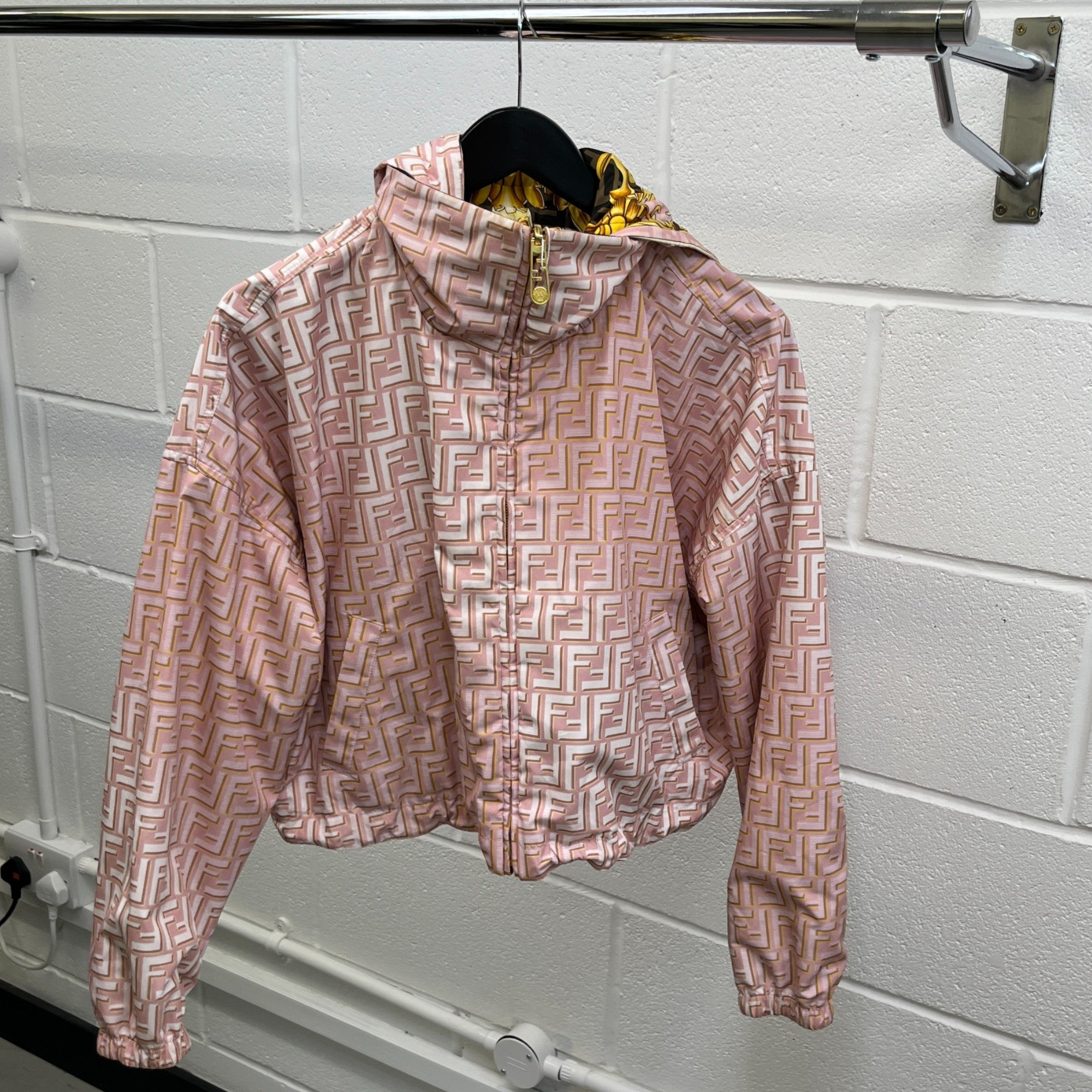 Women's Fendace Reversible Print Jacket Pink Size XS