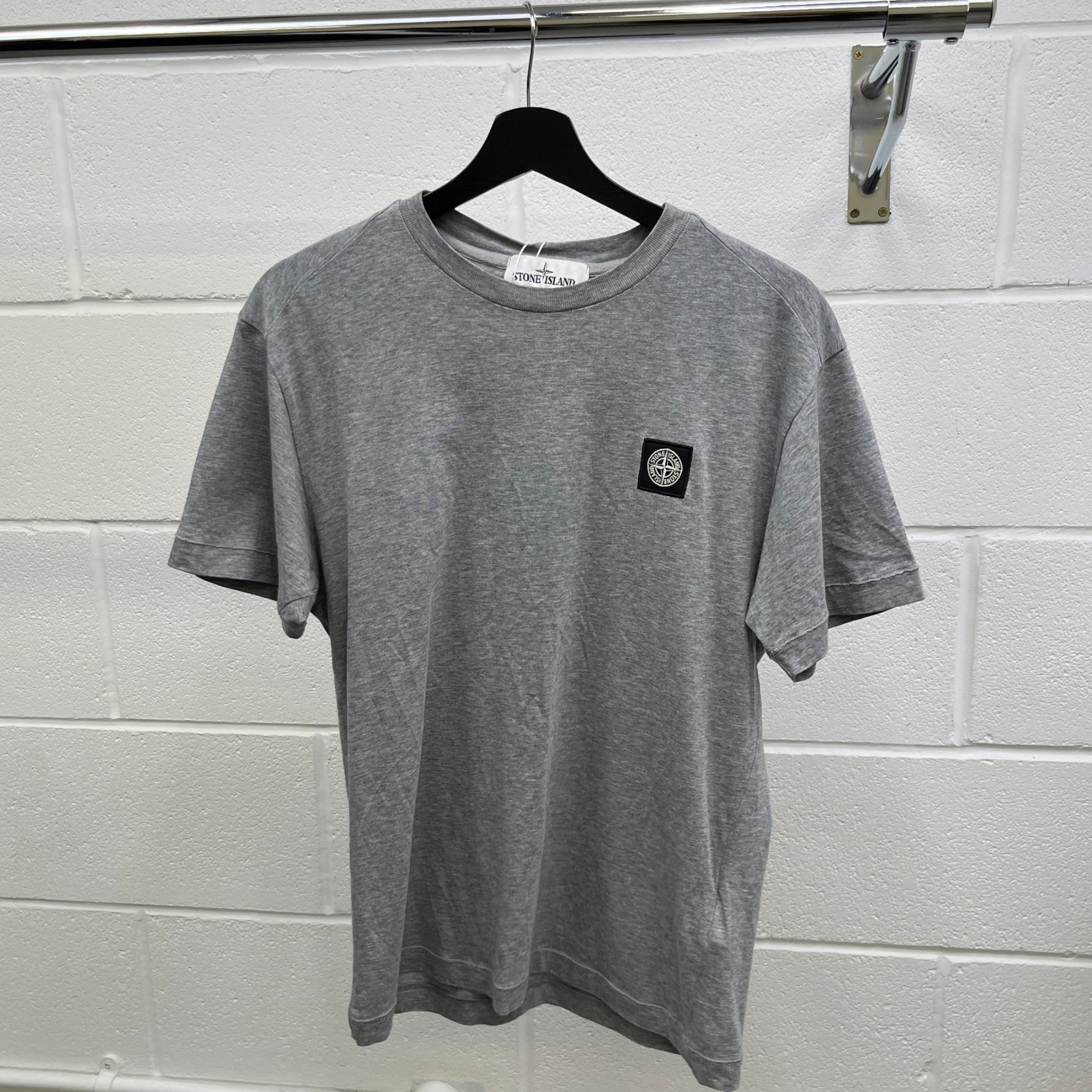 Men's Applique Logo T-Shirt Grey Size S