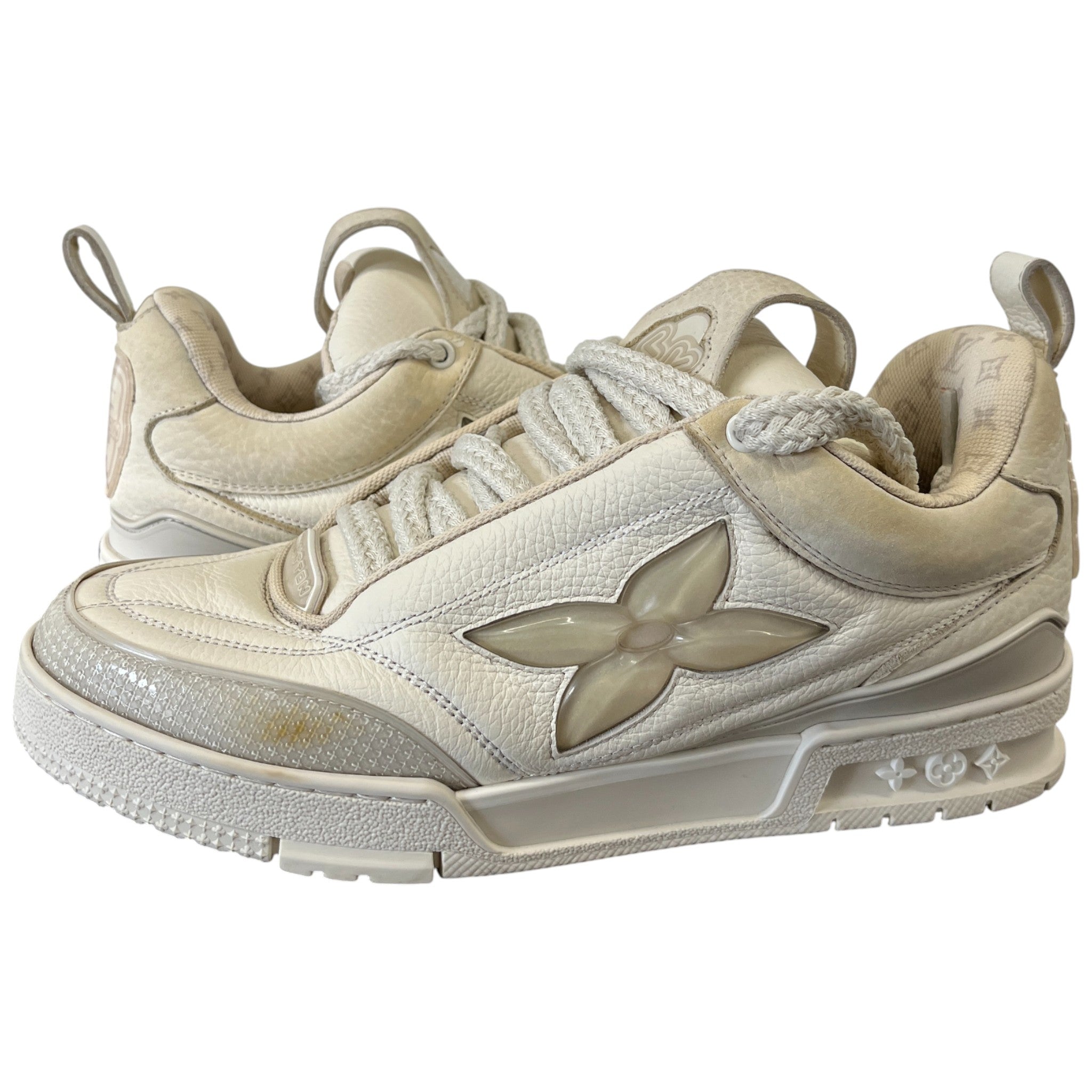 Men's Lv Skate Low Trainers Cream Size EU 40 / UK 6