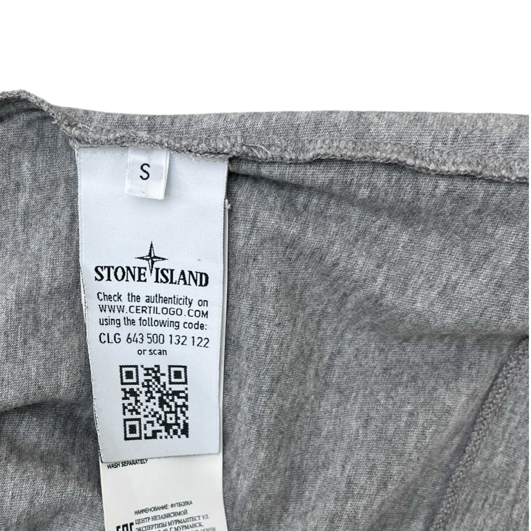 Men's Applique Logo T-Shirt Grey Size S