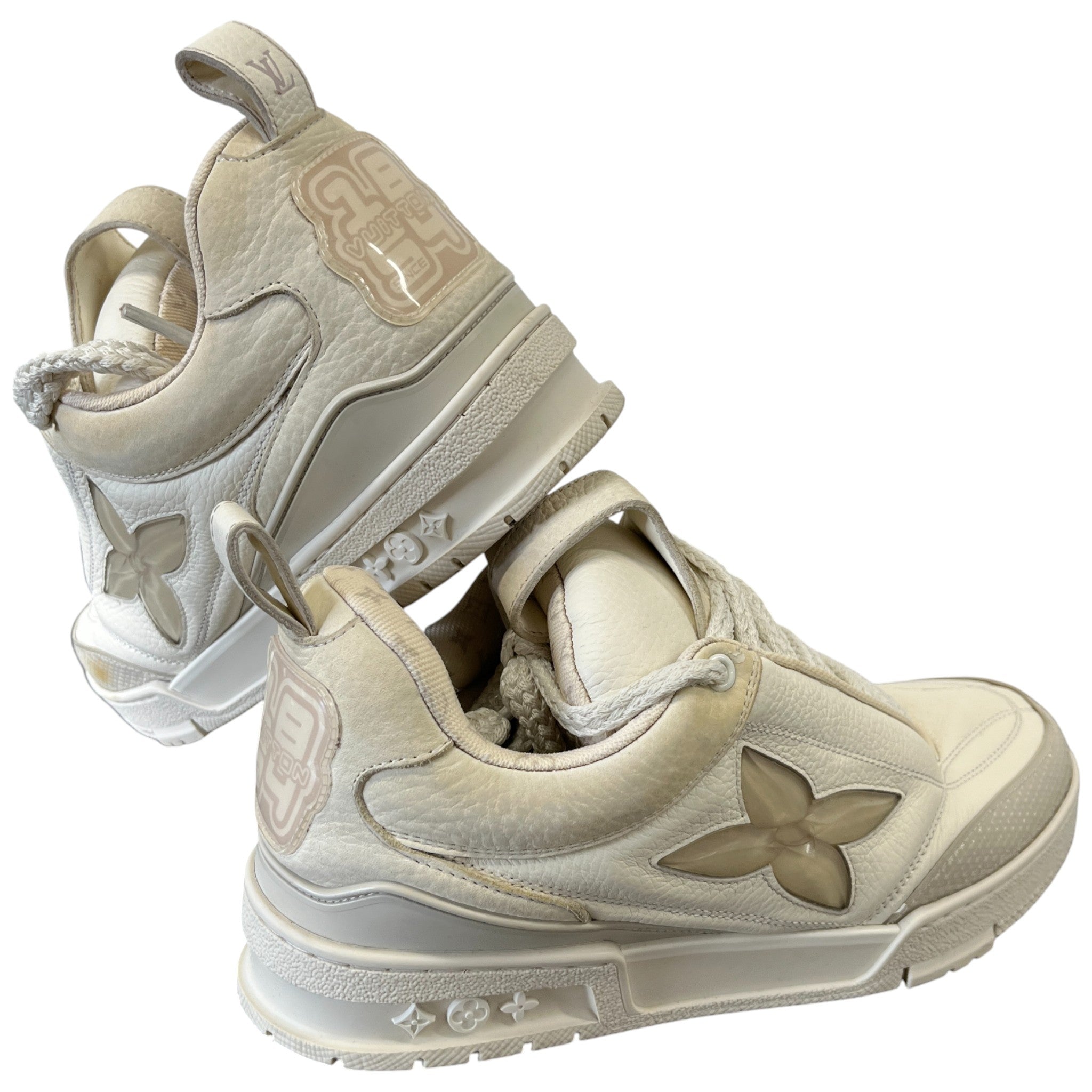 Men's Lv Skate Low Trainers Cream Size EU 40 / UK 6