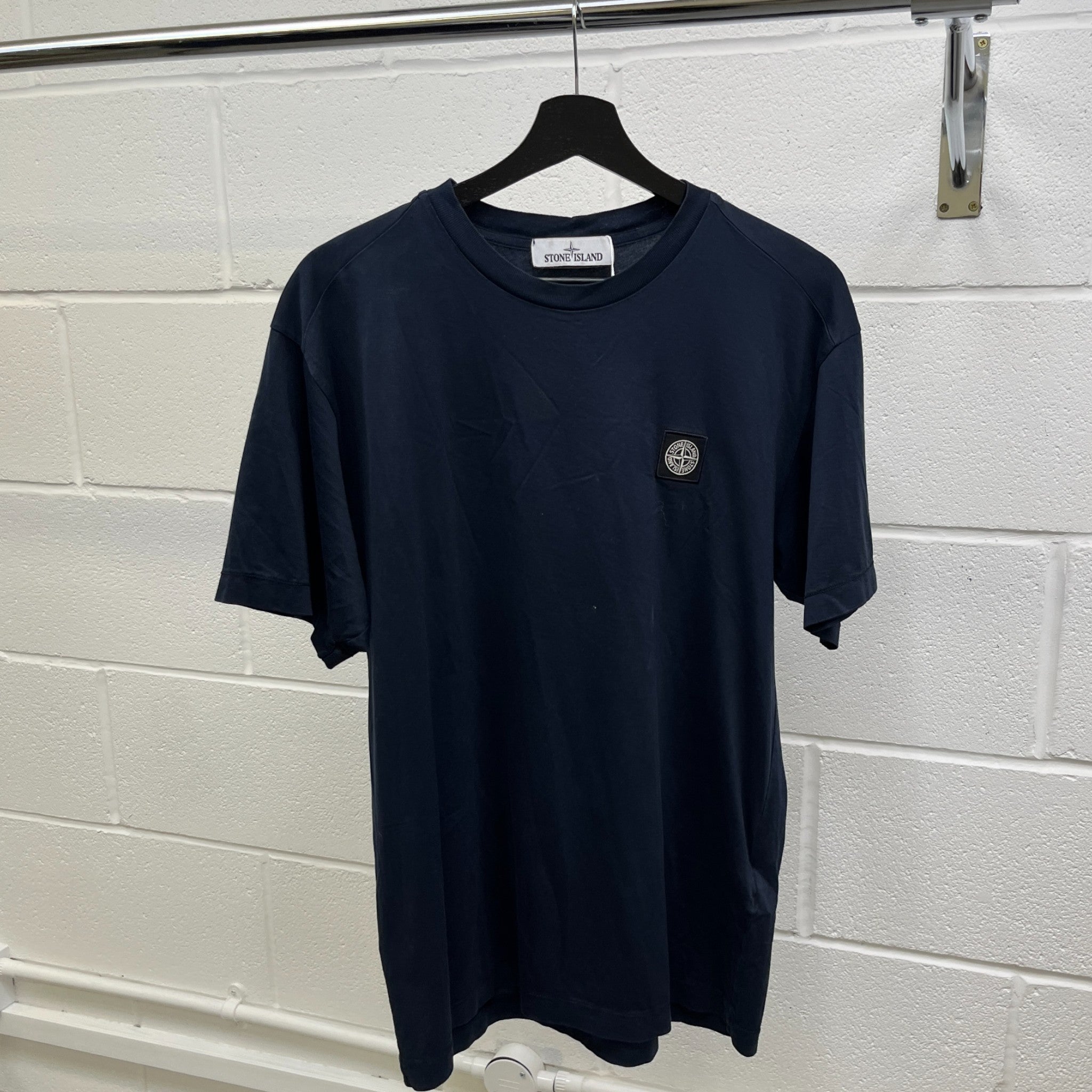 Men's Embroidered Logo T-Shirt Navy Size M