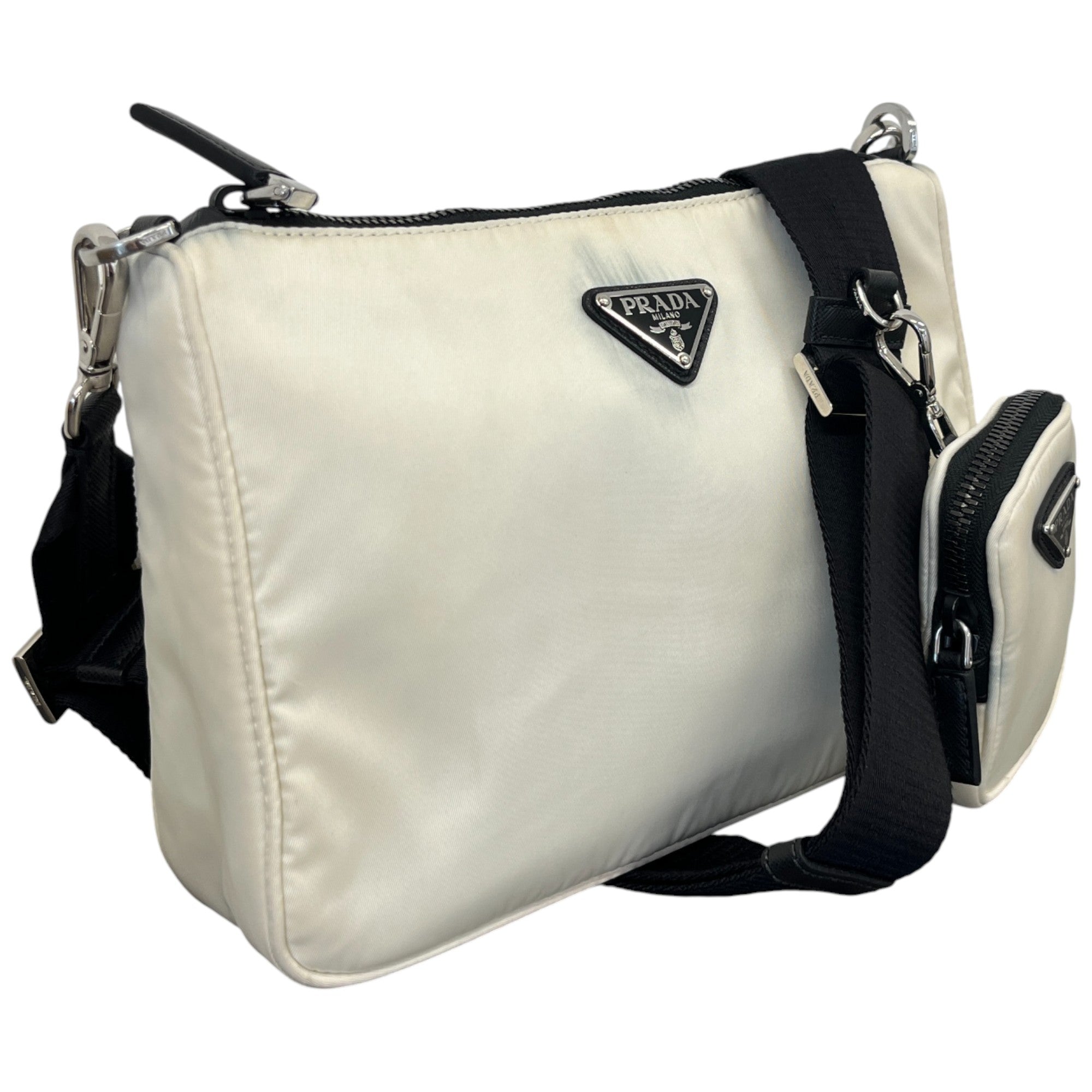 Women's Re-Edition Plaque Logo Handbag White