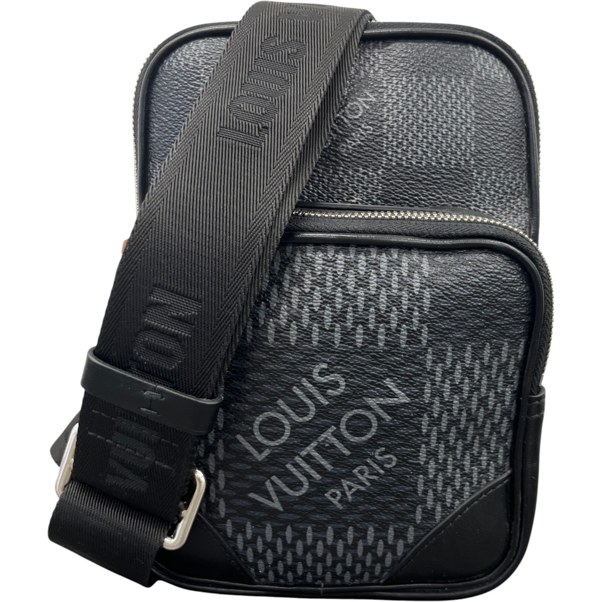 Men's Damier Graphite 3D Amazone Sling Messenger Bag Black