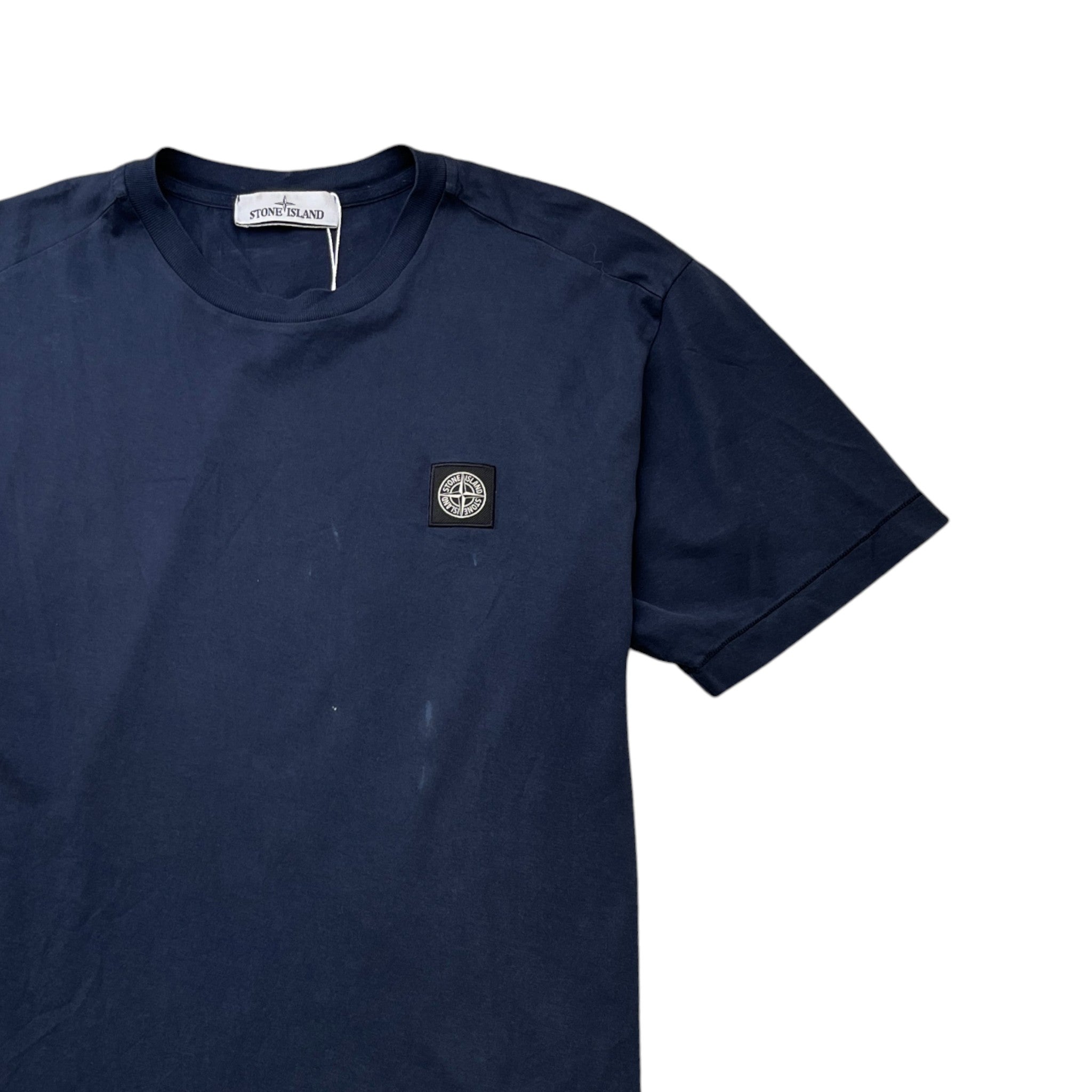 Men's Embroidered Logo T-Shirt Navy Size M