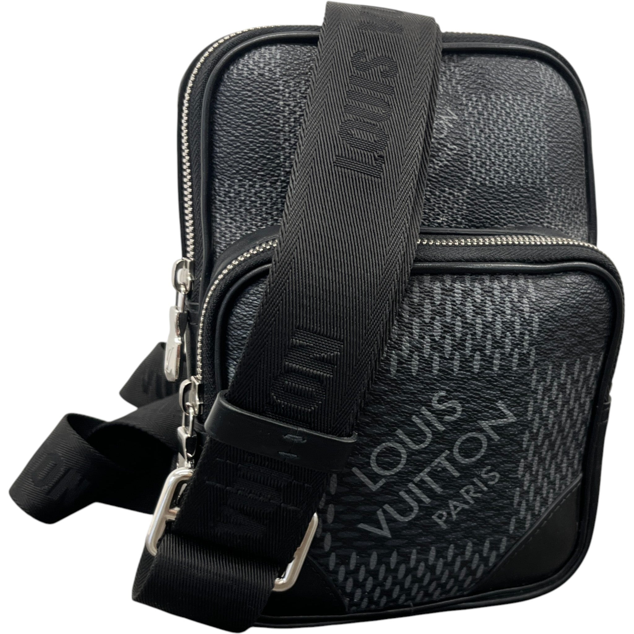 Men's Damier Graphite 3D Amazone Sling Messenger Bag Black