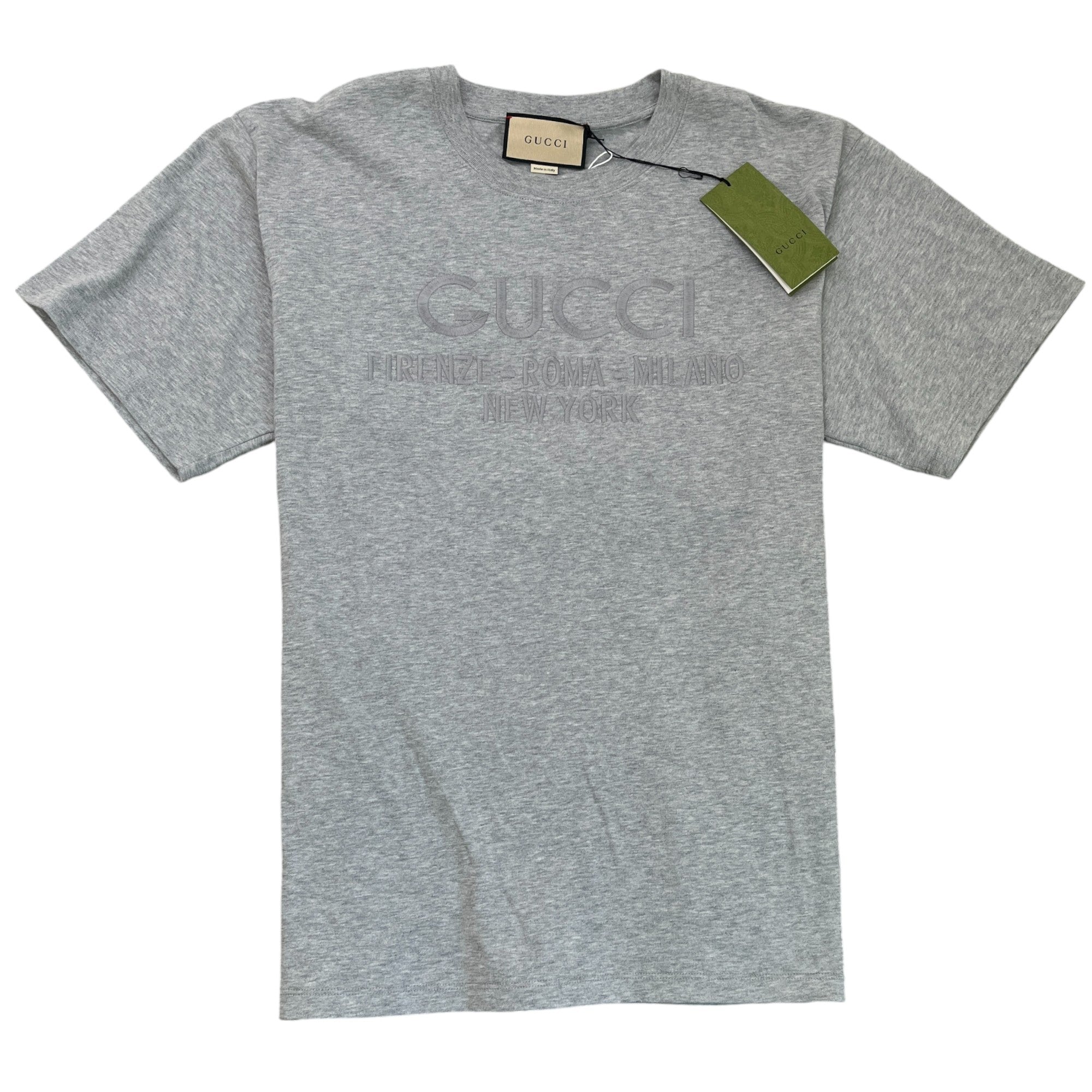 Men's Embroidered Logo T-Shirt Grey Size M