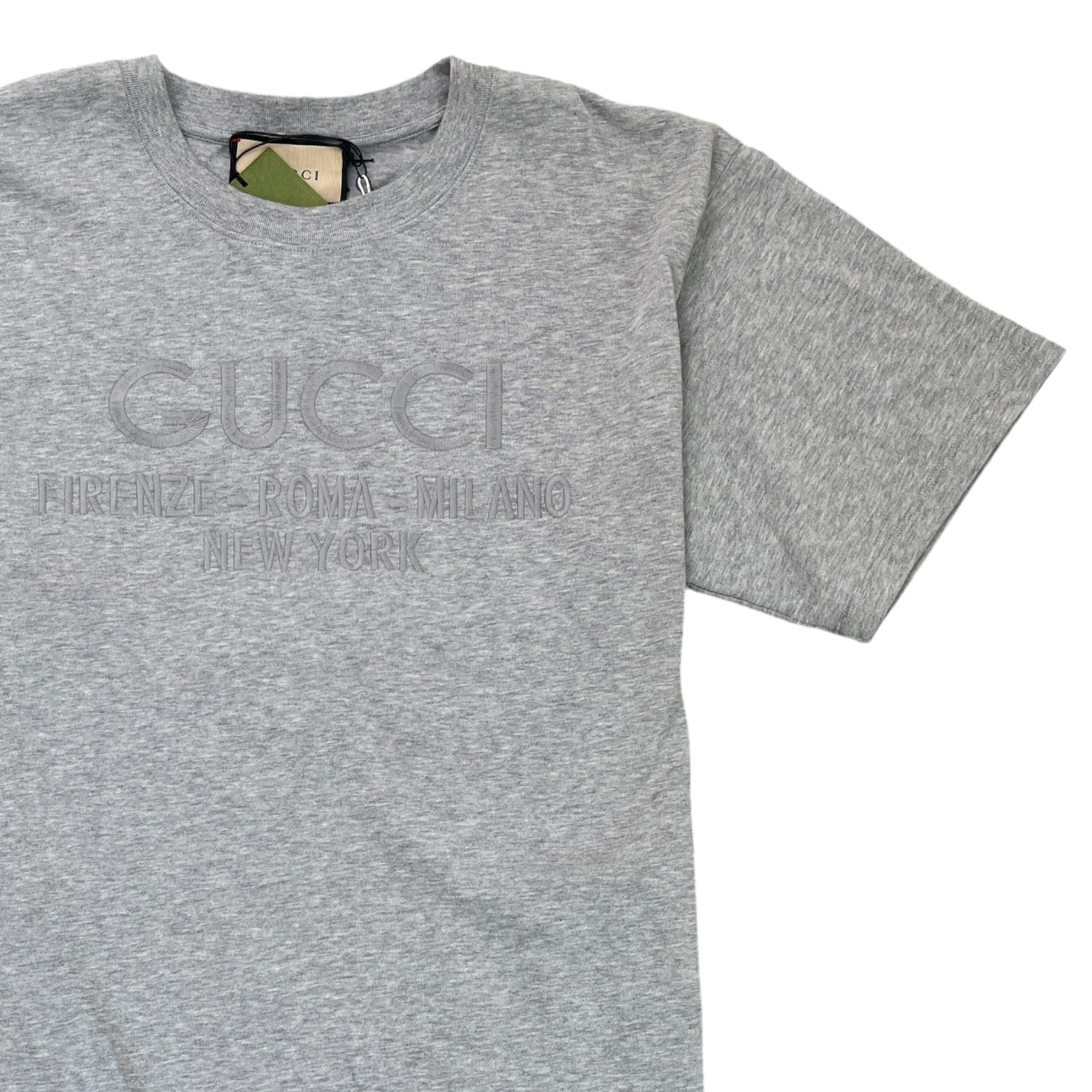 Men's Embroidered Logo T-Shirt Grey Size M