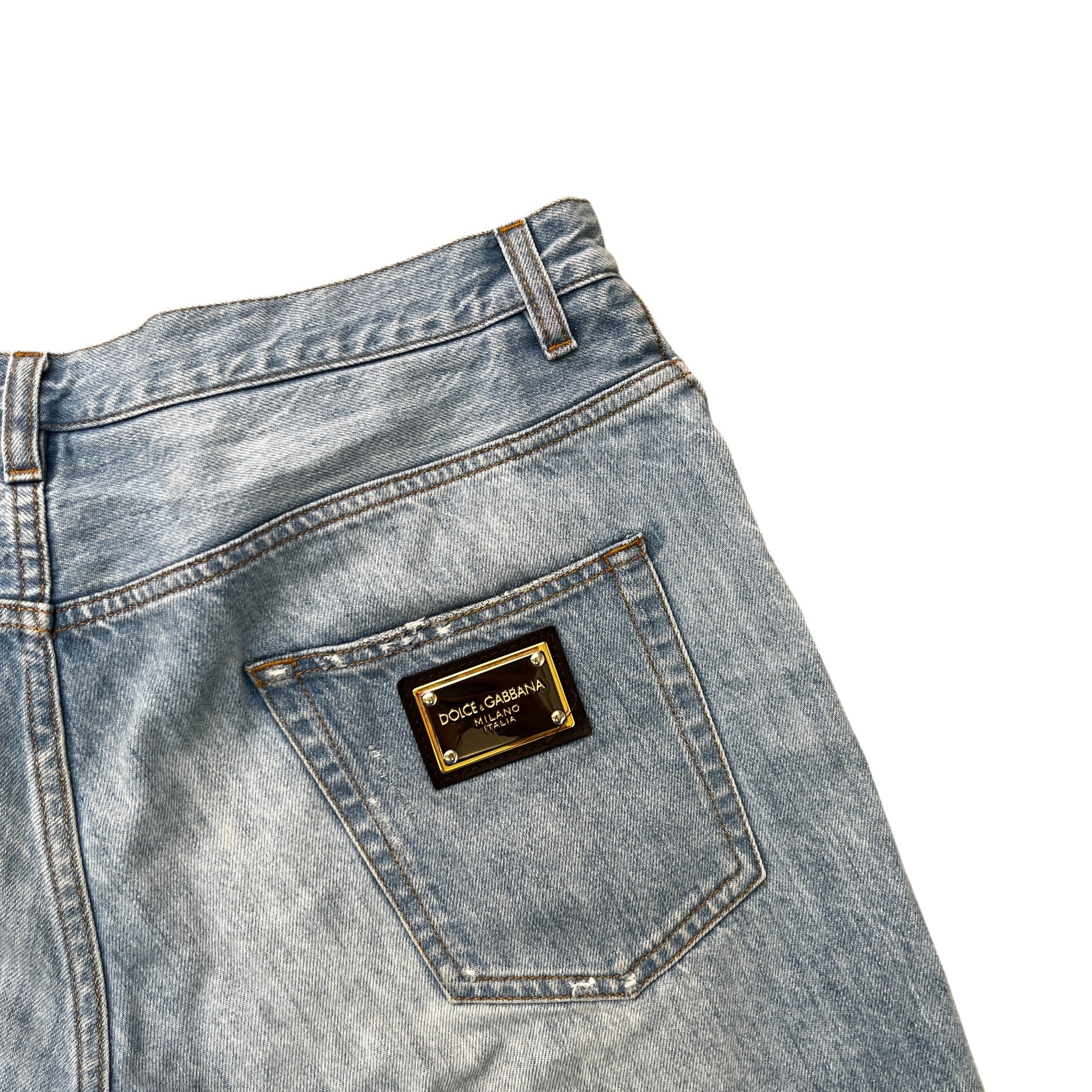 Men's Patch Embroidered Shorts Blue Size IT 48 / UK 32