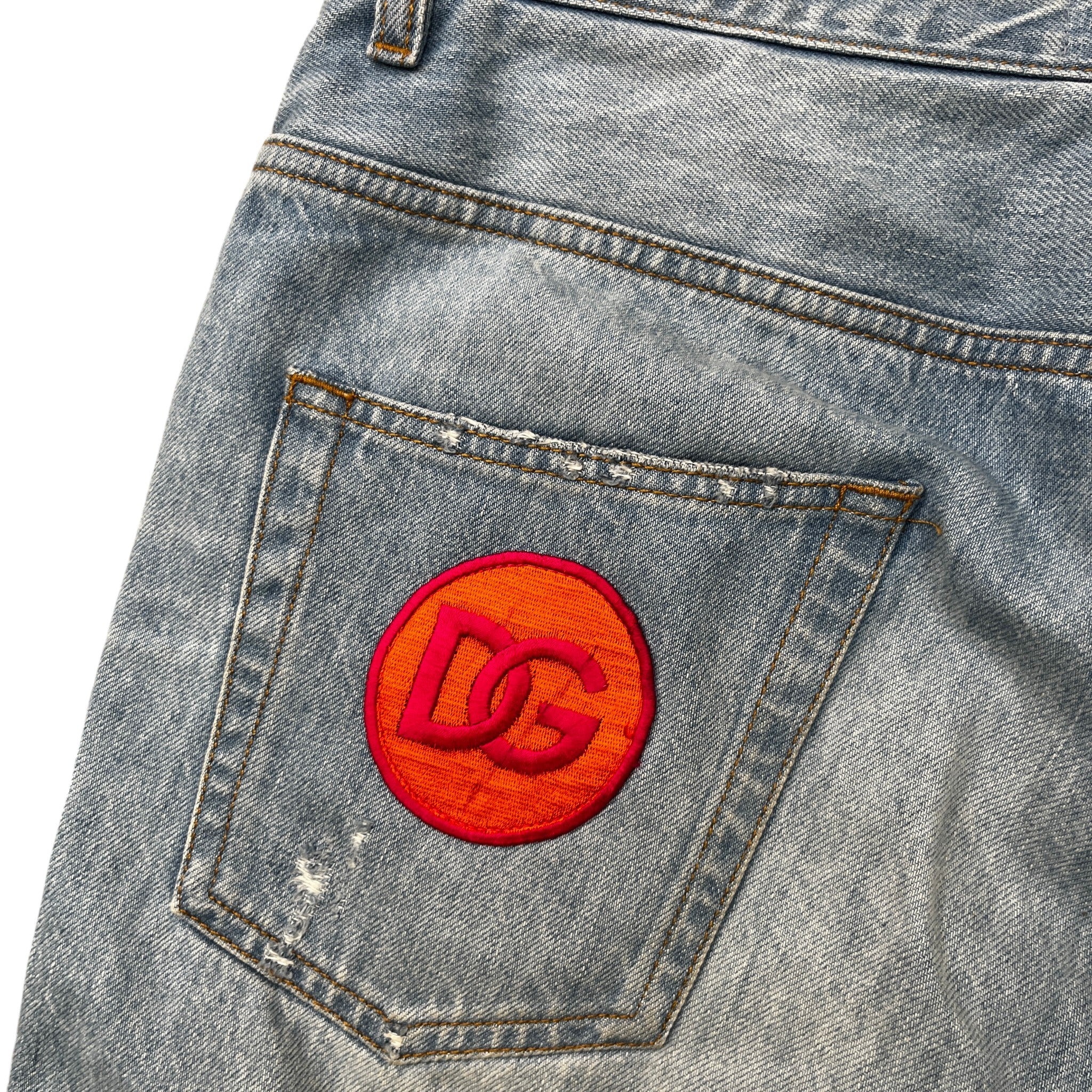 Men's Patch Embroidered Shorts Blue Size IT 48 / UK 32
