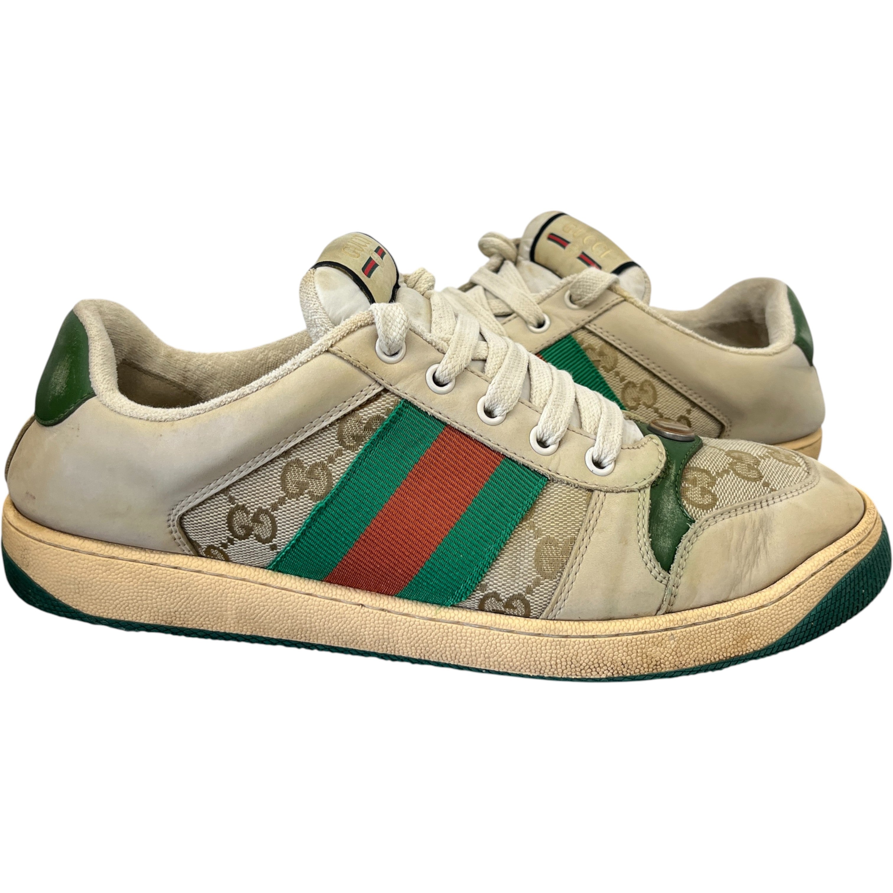 Men's Screener Distressed Low Trainers Green Size EU 42.5 / UK 8.5
