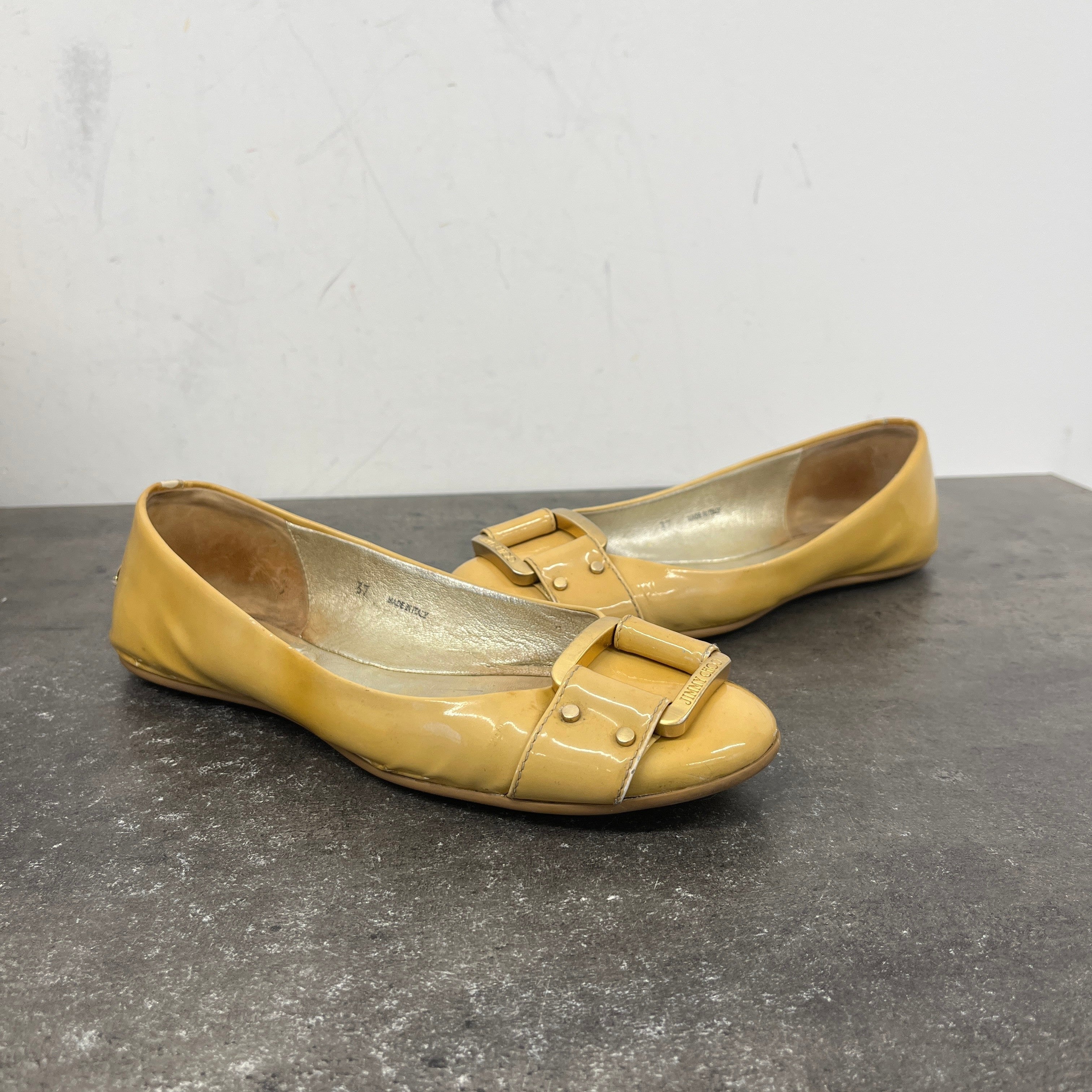 Women's Buckle Ballet Flats Mules Beige Size EU 37 / UK 4