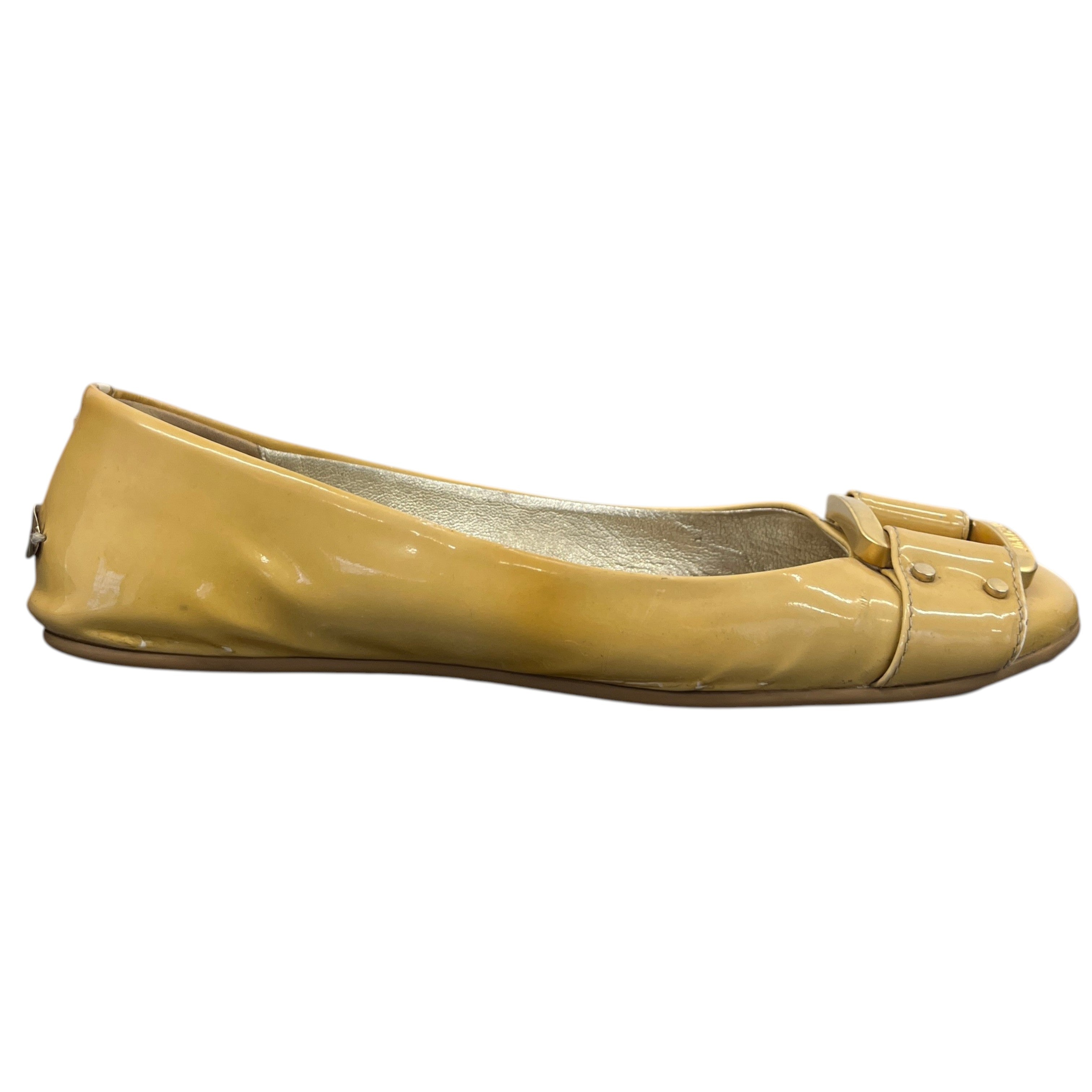 Women's Buckle Ballet Flats Mules Beige Size EU 37 / UK 4