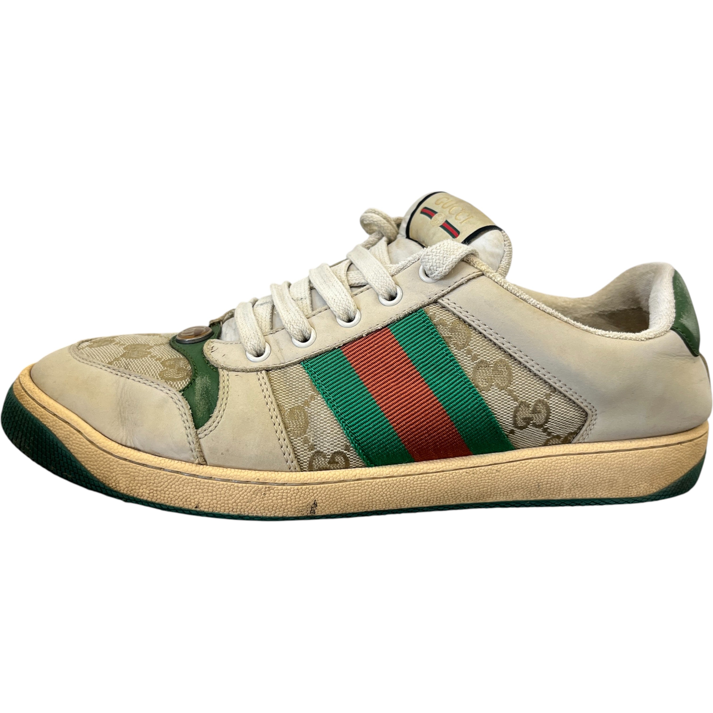 Men's Screener Distressed Low Trainers Green Size EU 42.5 / UK 8.5