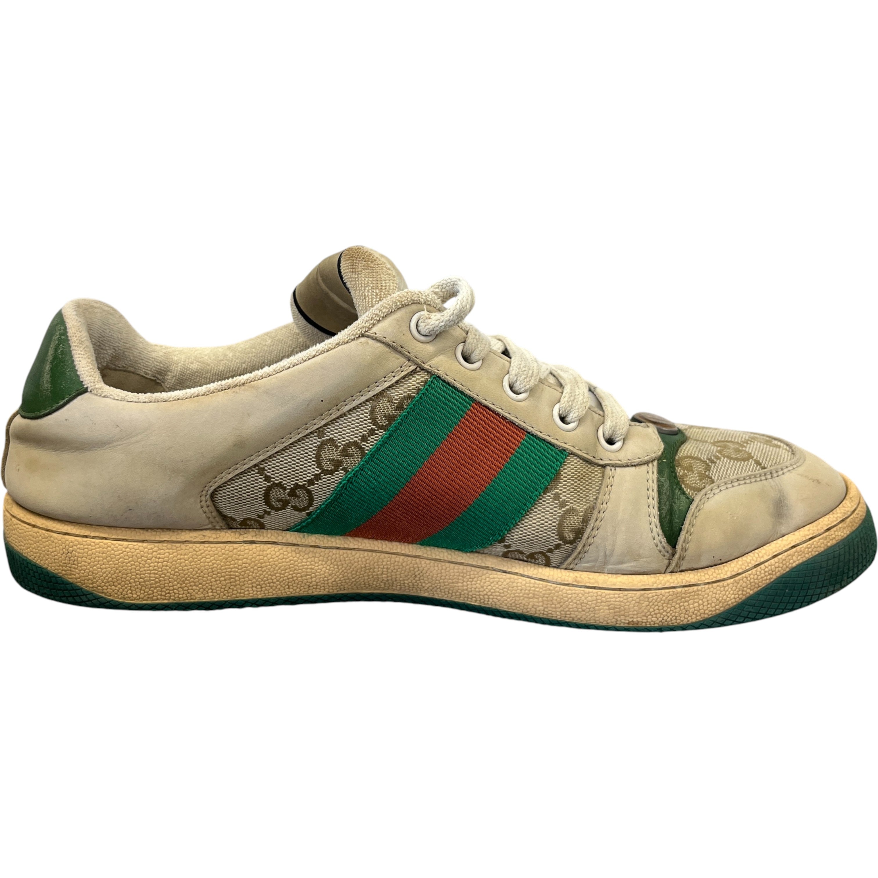 Men's Screener Distressed Low Trainers Green Size EU 42.5 / UK 8.5