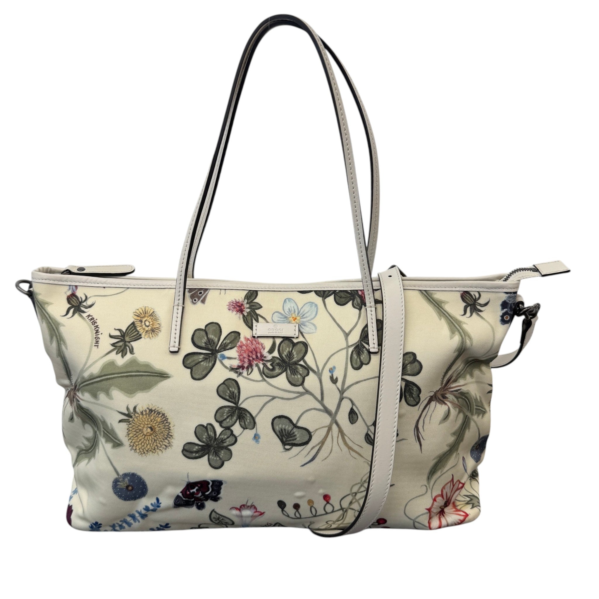 Women's Flora Knight Nylon Floral Tote Bag White