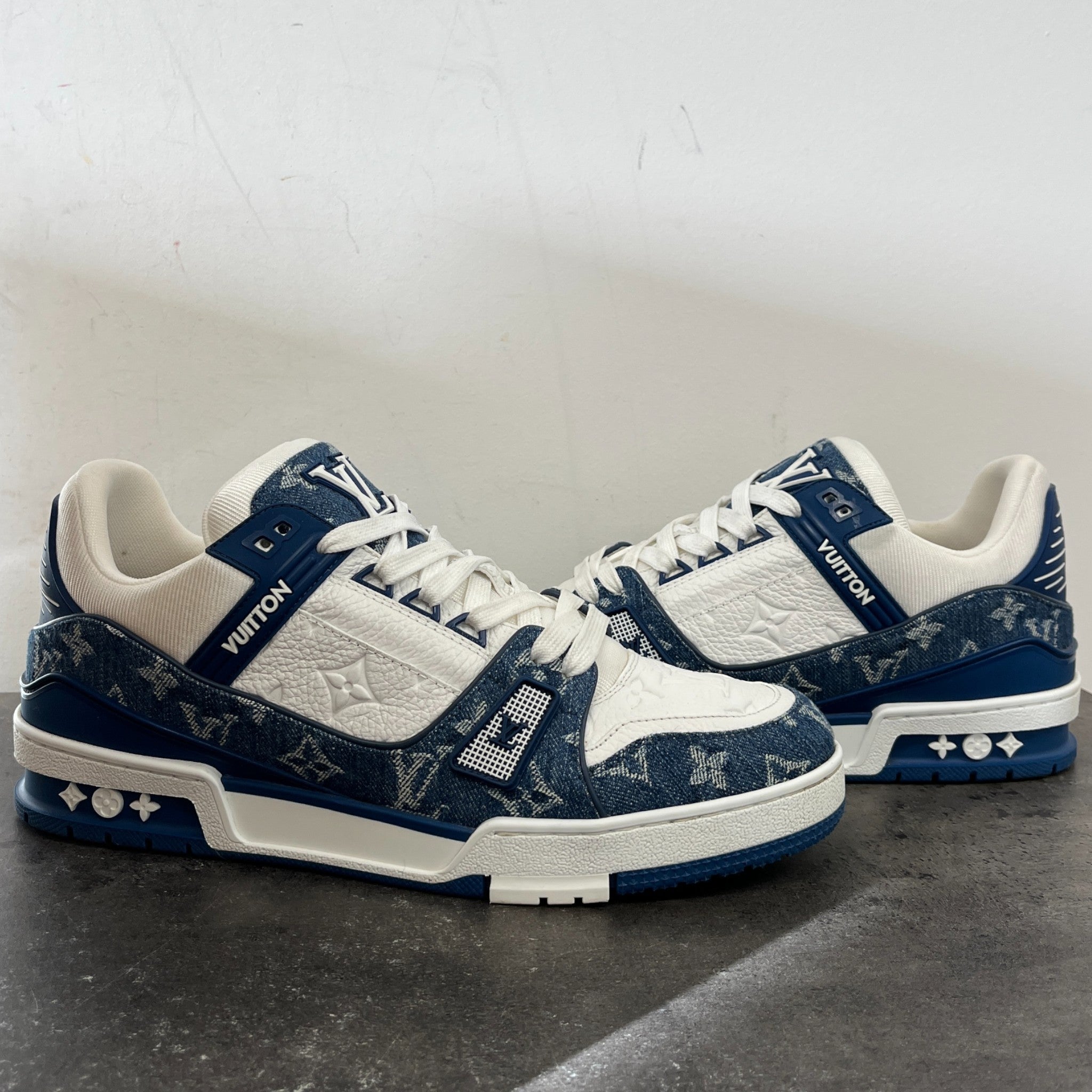 Men's Lv Denim Low Trainers Blue Size EU 42.5 / UK 8.5
