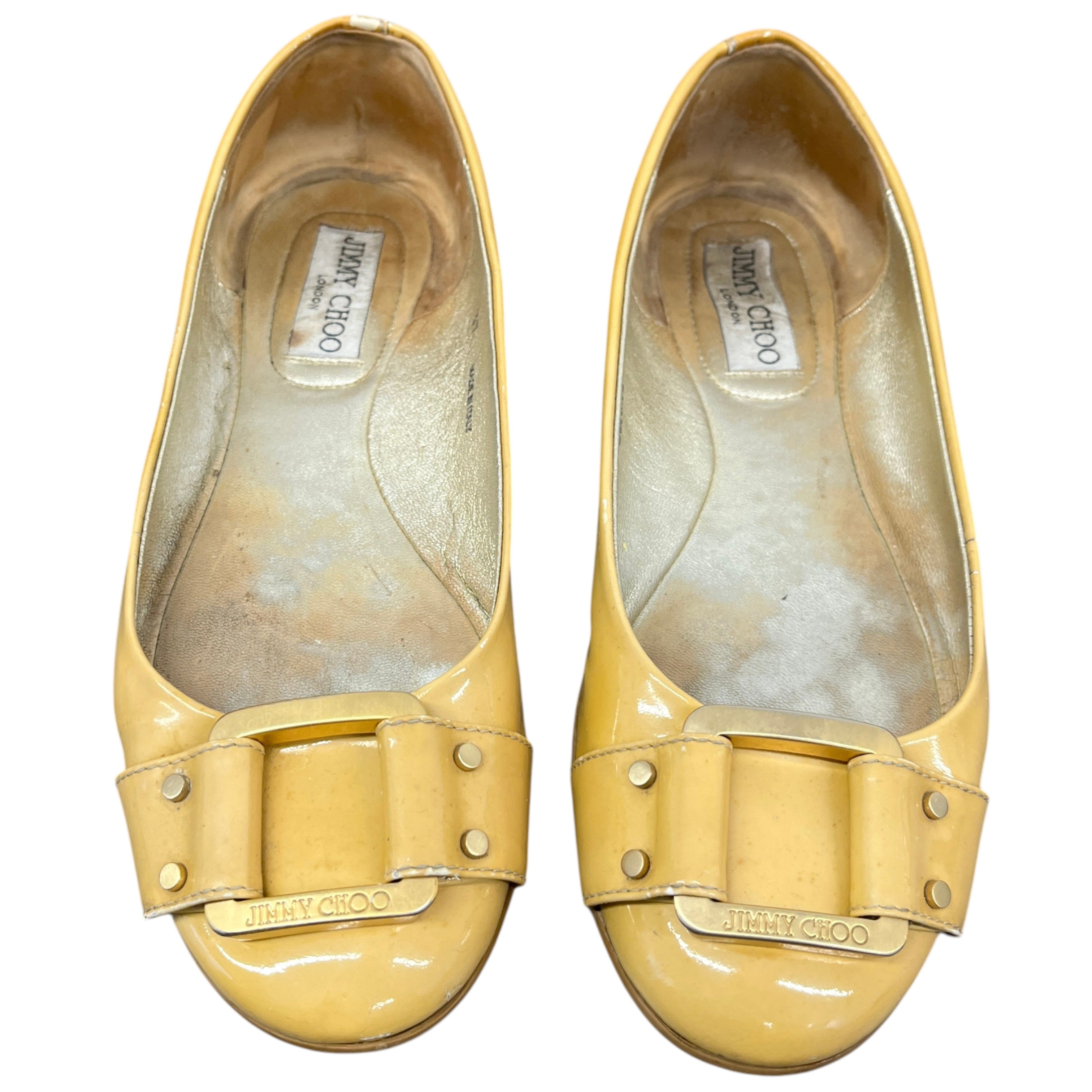 Women's Buckle Ballet Flats Mules Beige Size EU 37 / UK 4