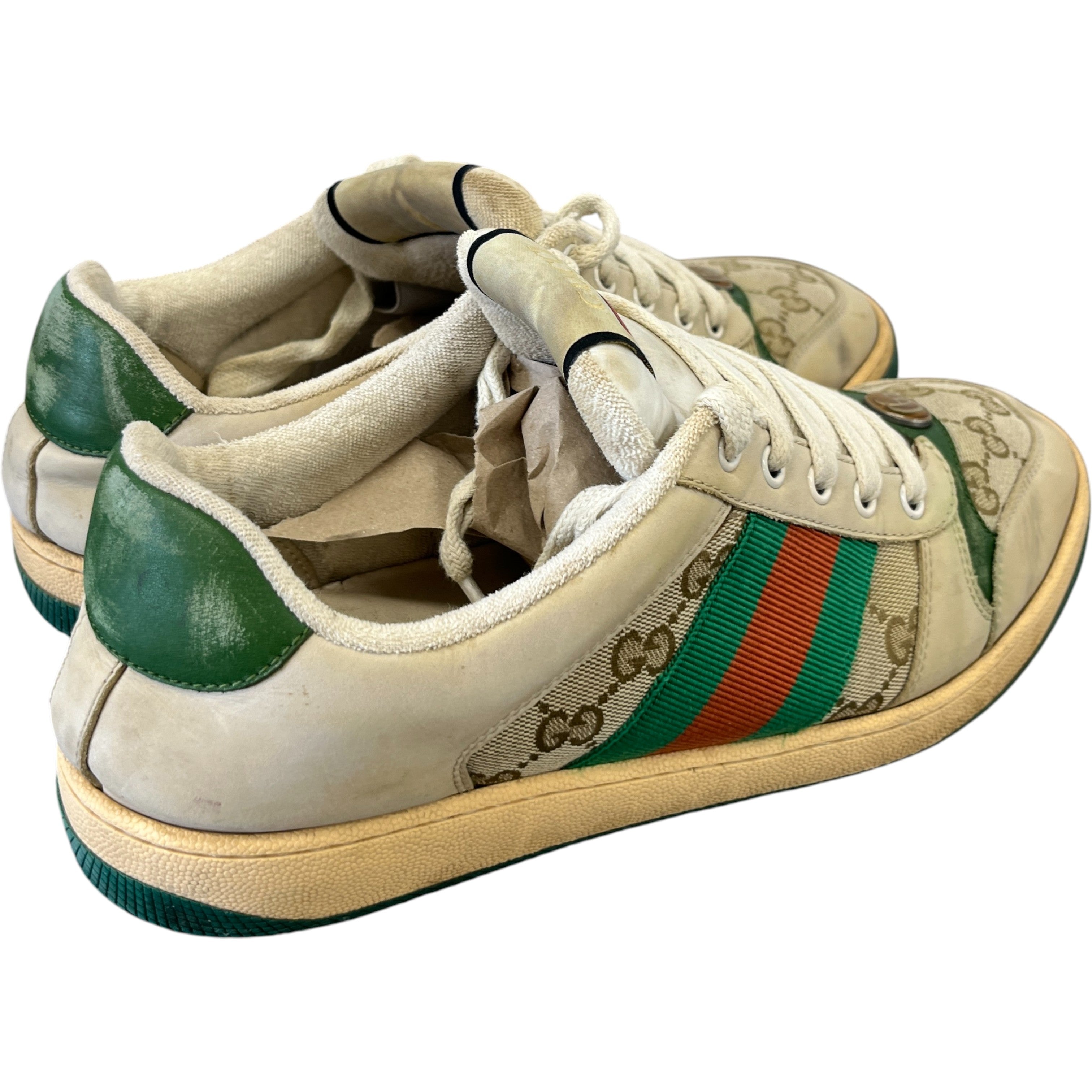 Men's Screener Distressed Low Trainers Green Size EU 42.5 / UK 8.5