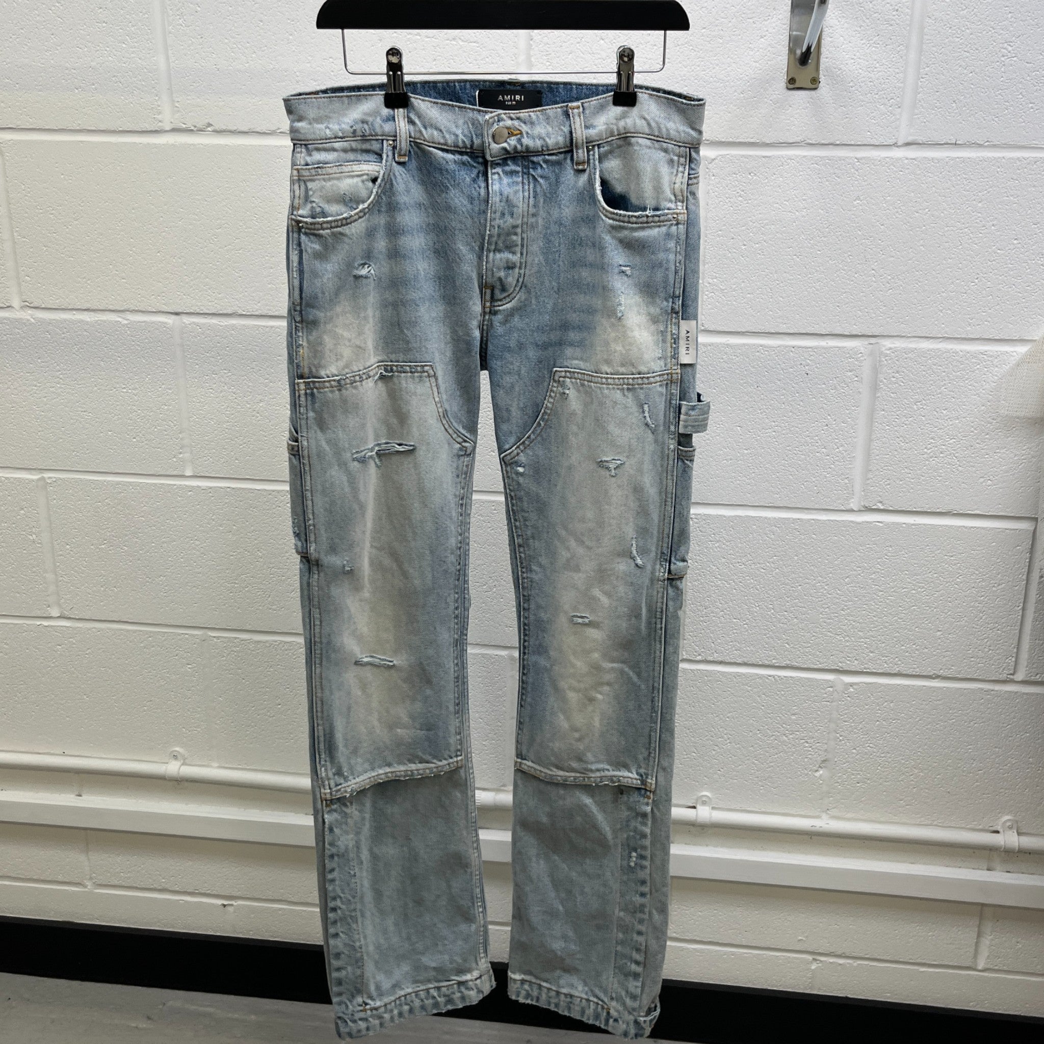 Men's Carpenter Distressed Jeans Blue Size Waist 30"