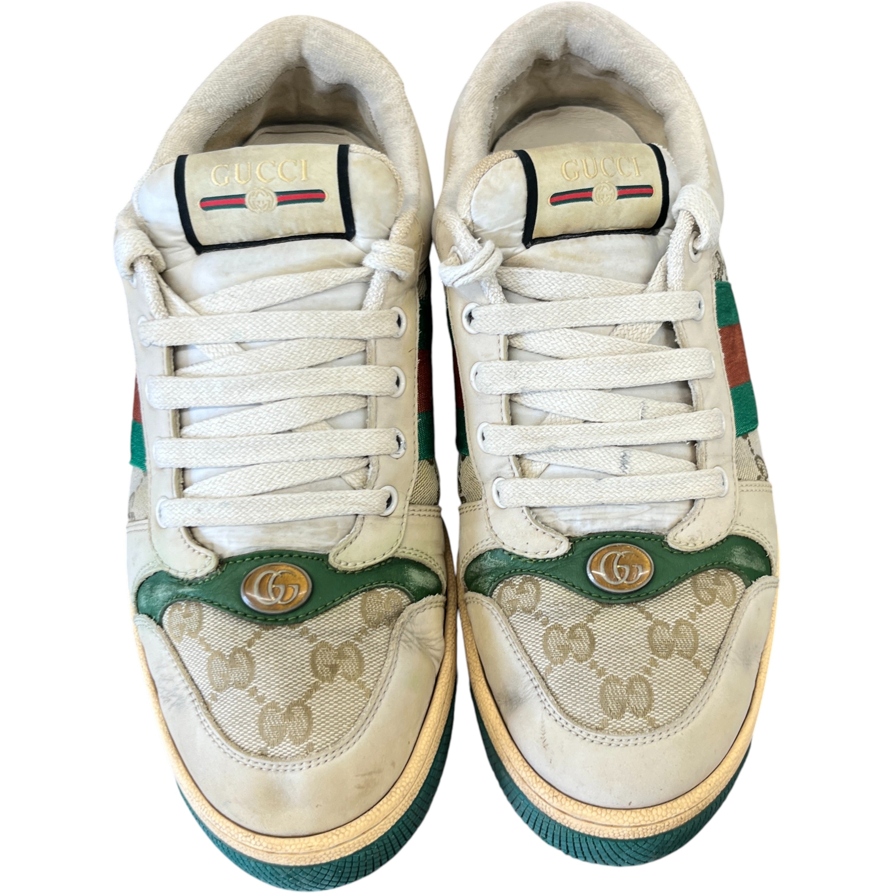 Men's Screener Distressed Low Trainers Green Size EU 42.5 / UK 8.5