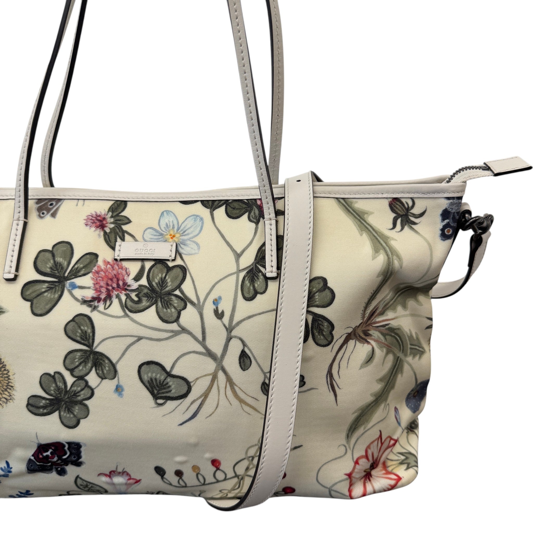 Women's Flora Knight Nylon Floral Tote Bag White